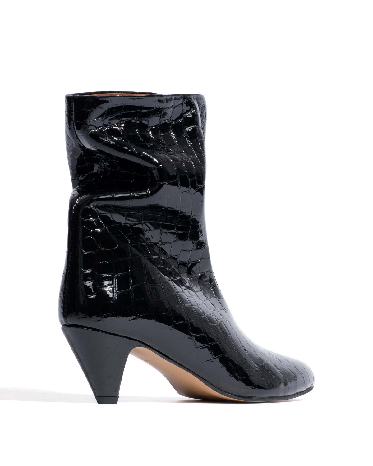 Vully 50 stiletto Polished croco calf Black