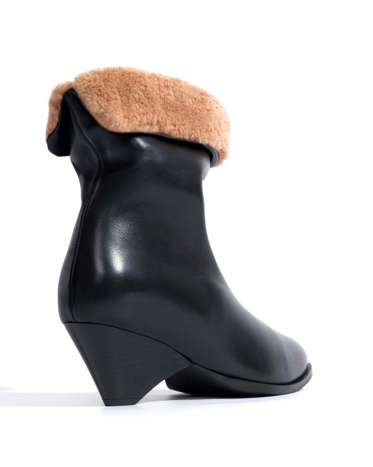 Vully 50 triangle lamb shearling Soft calf Black