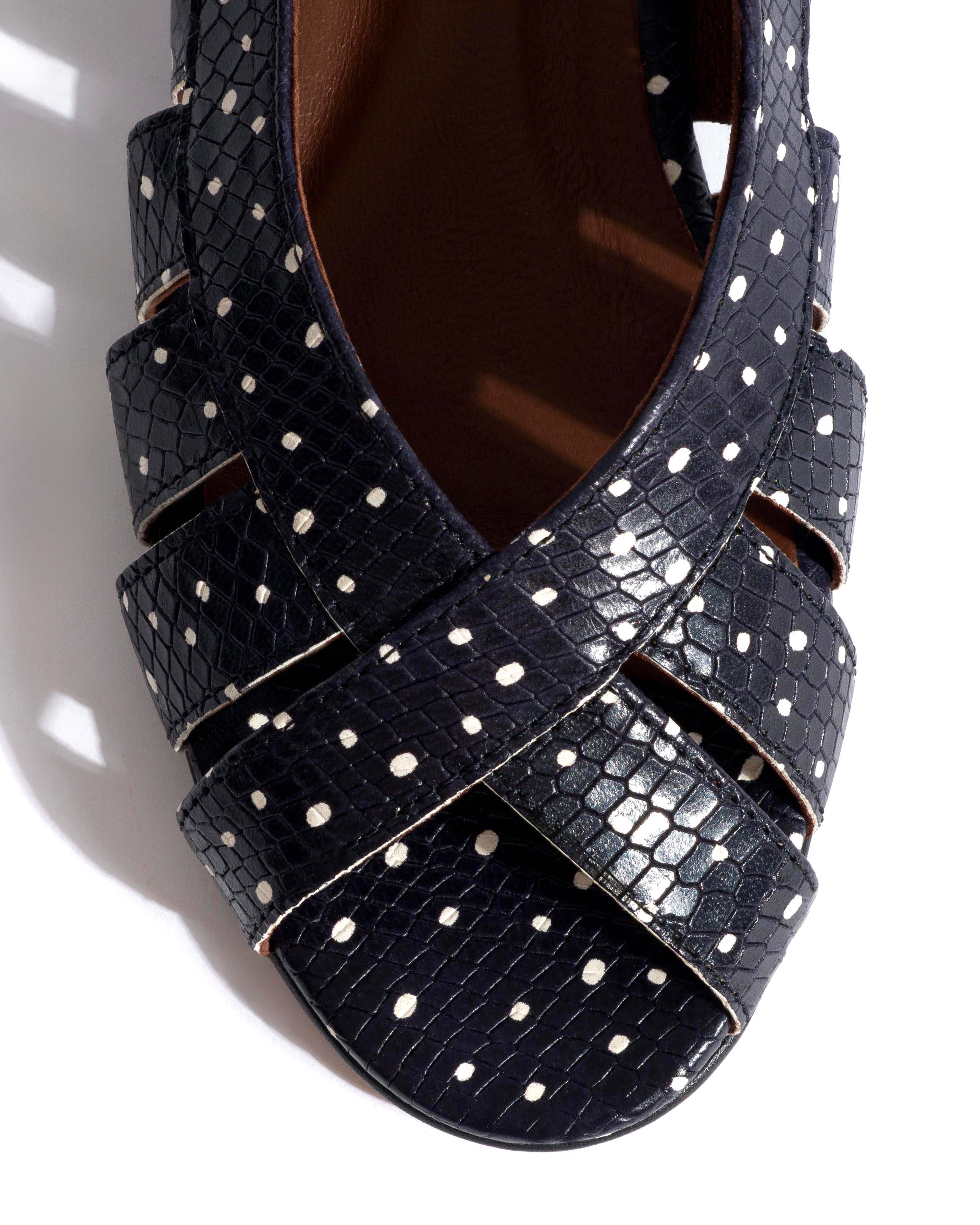 Sophie 20 Spotted snake calf Midnight blue