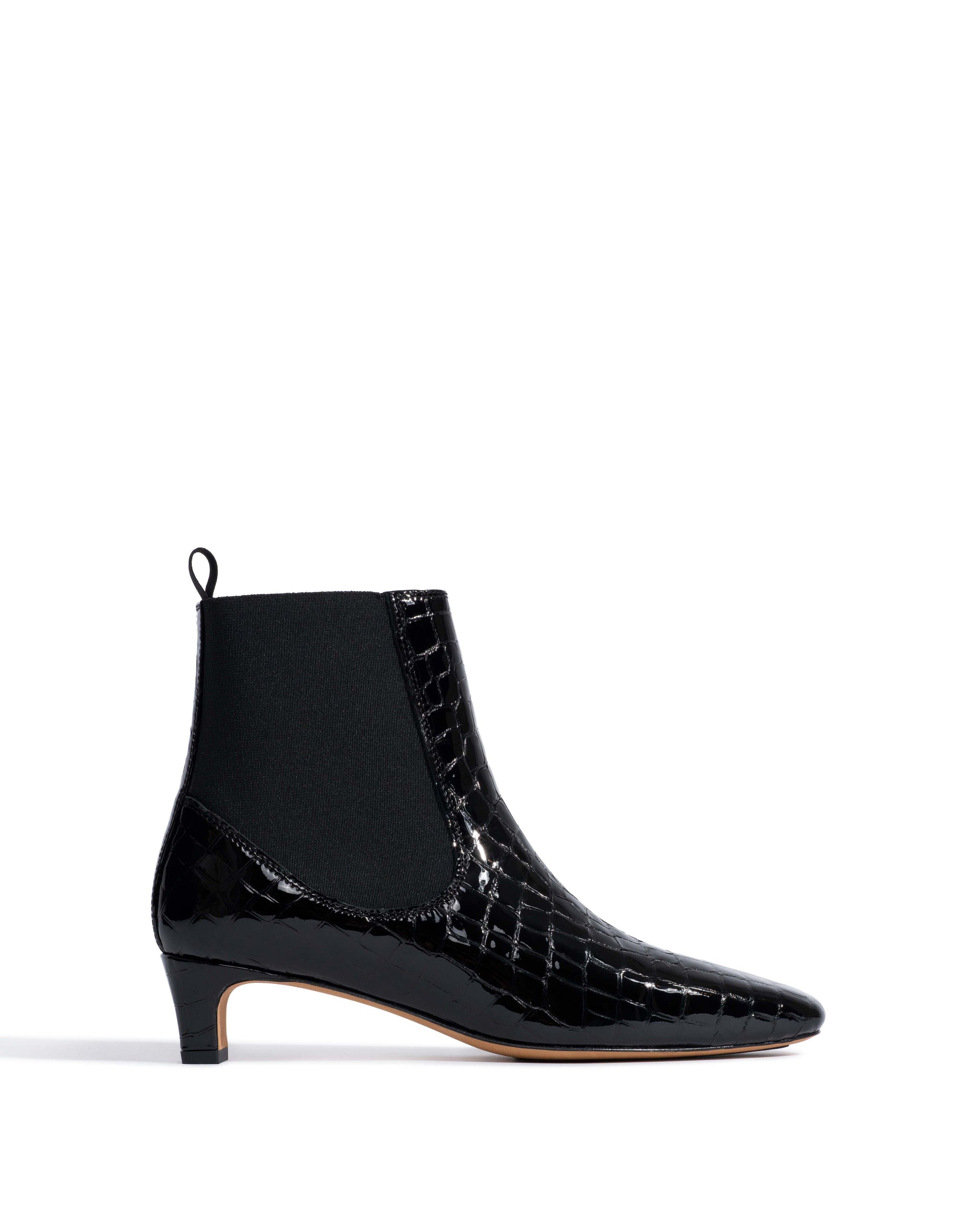 Gaby 40 Polished croco calf Black - Anonymous Copenhagen Ankle boots