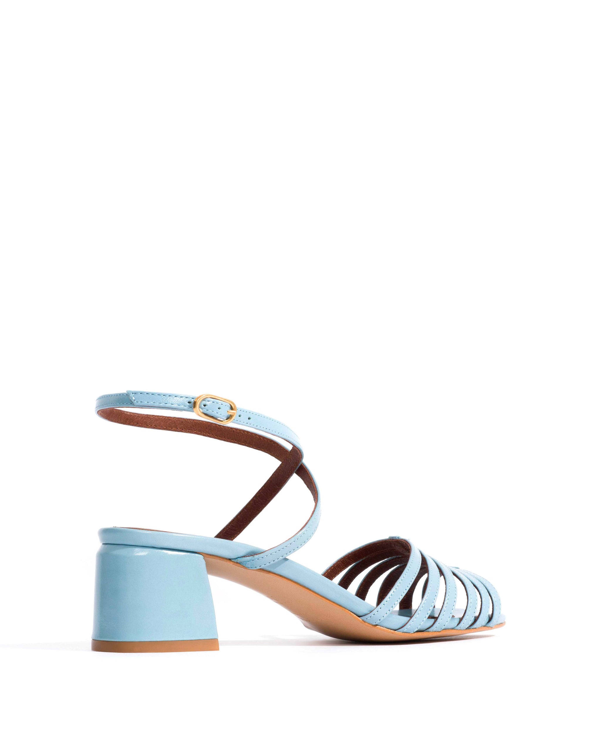 Tangie open Crinkled polished goat Porcelain blue - Anonymous Copenhagen Heels