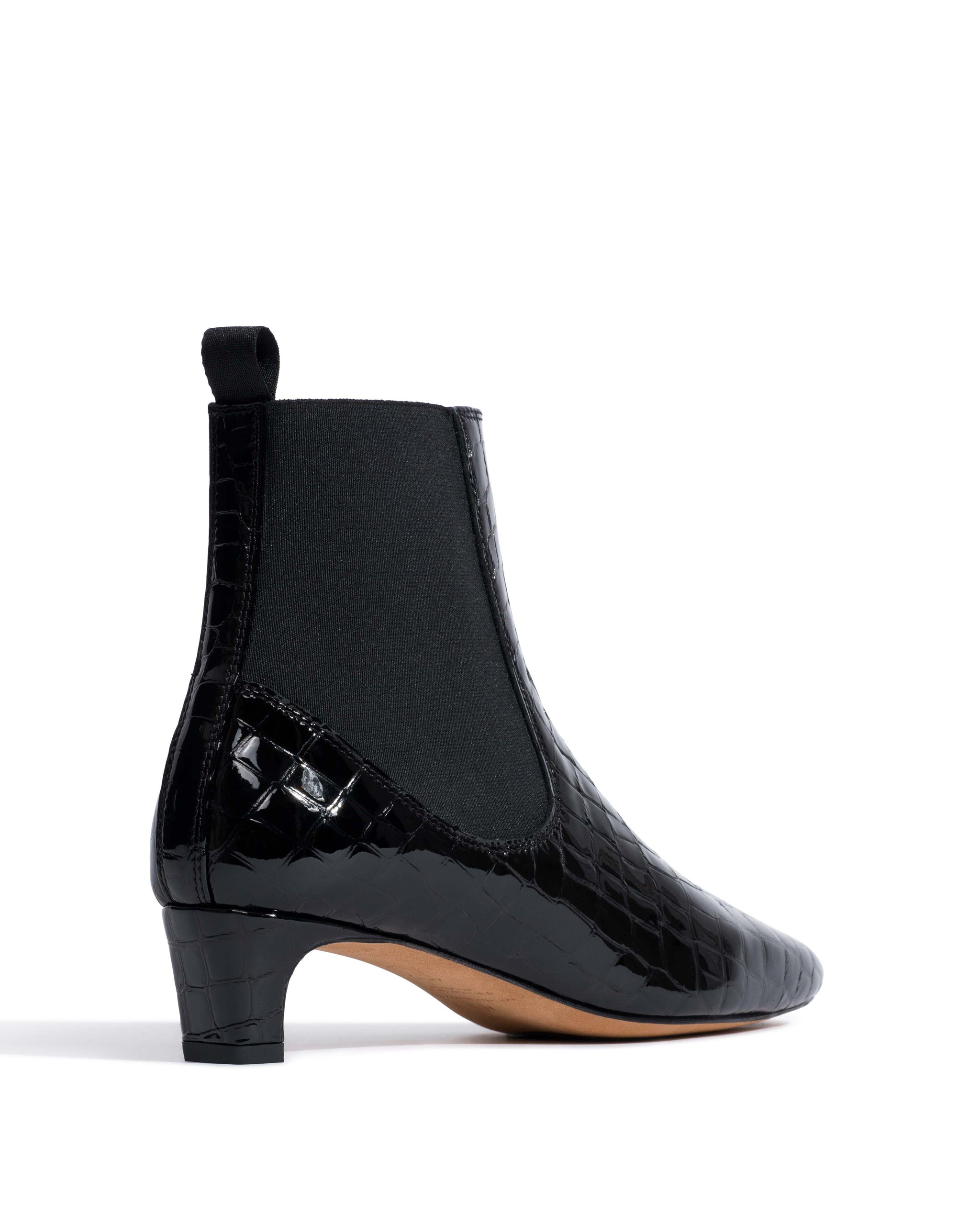 Gaby 40 Polished croco calf Black - Anonymous Copenhagen Ankle boots