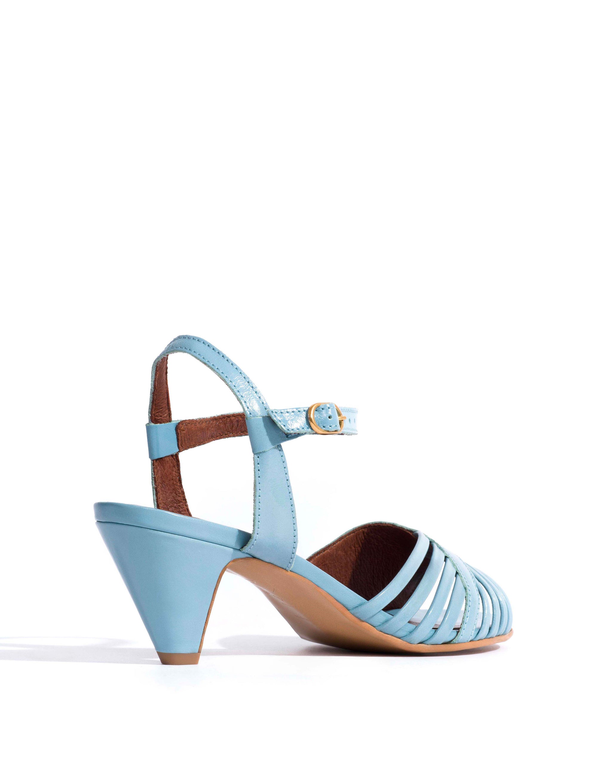 Hermine Crinkled polished goat Porcelain blue