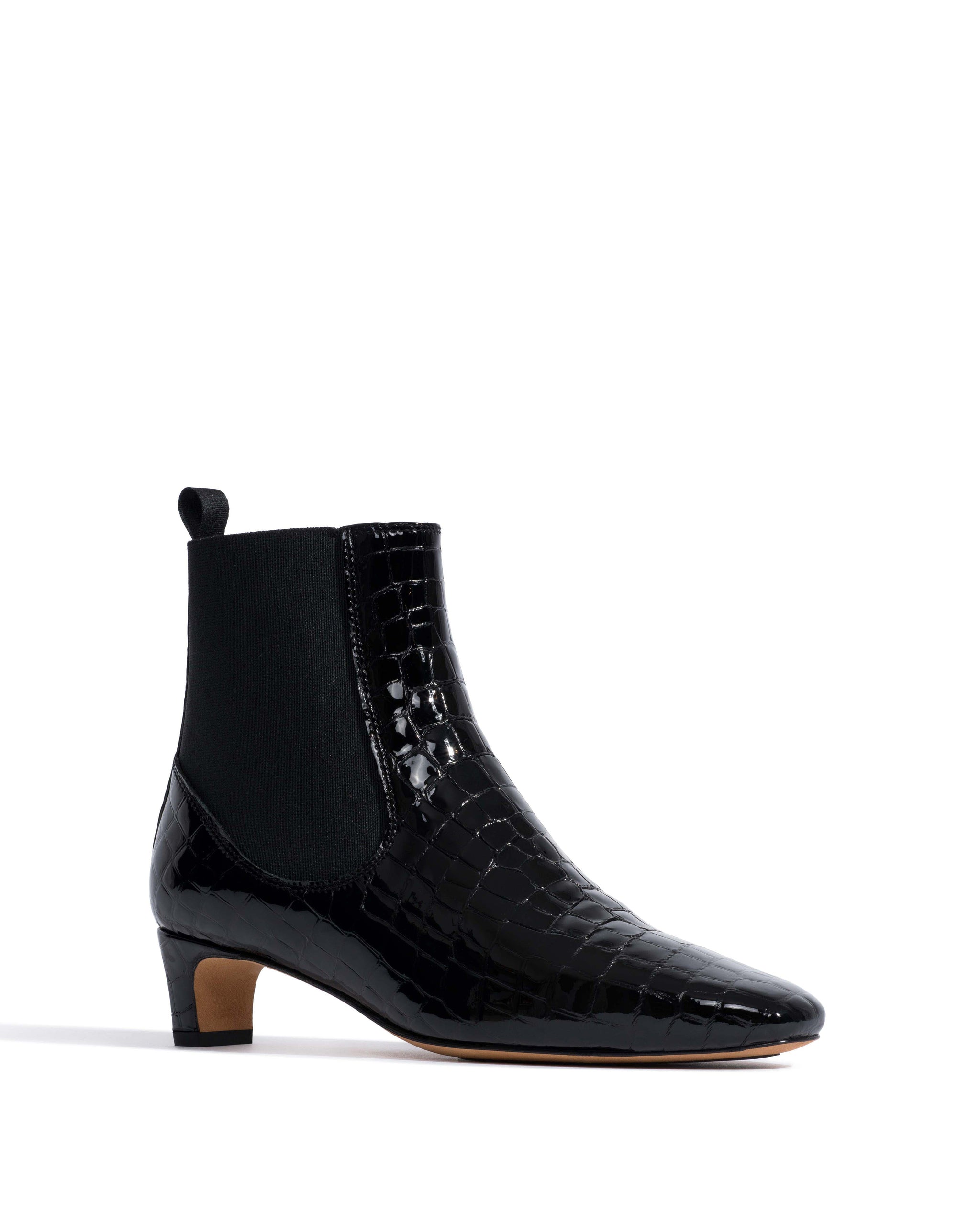Gaby 40 Polished croco calf Black - Anonymous Copenhagen Ankle boots