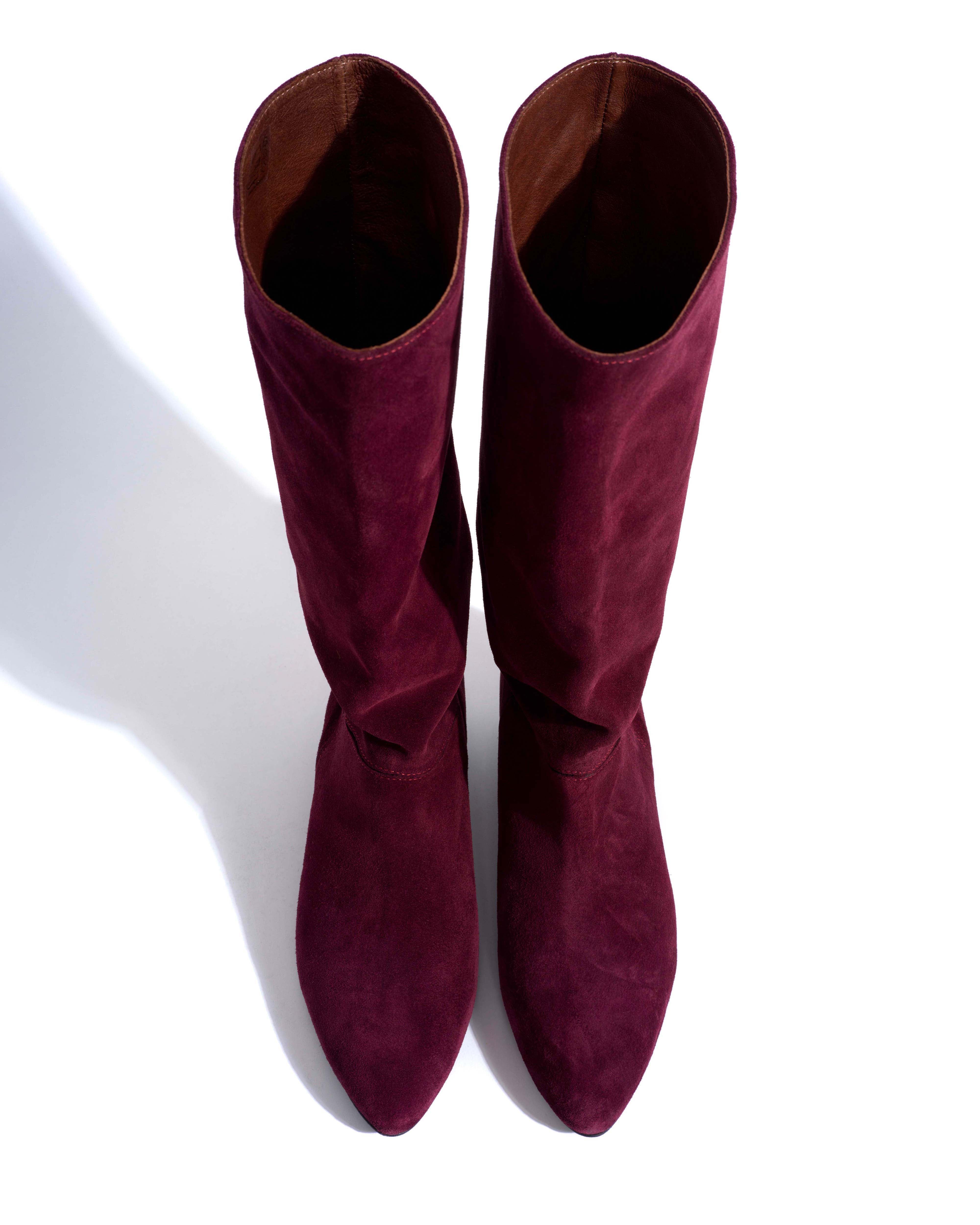 Jasmina 20 Calf suede & sleek leather Fig purple