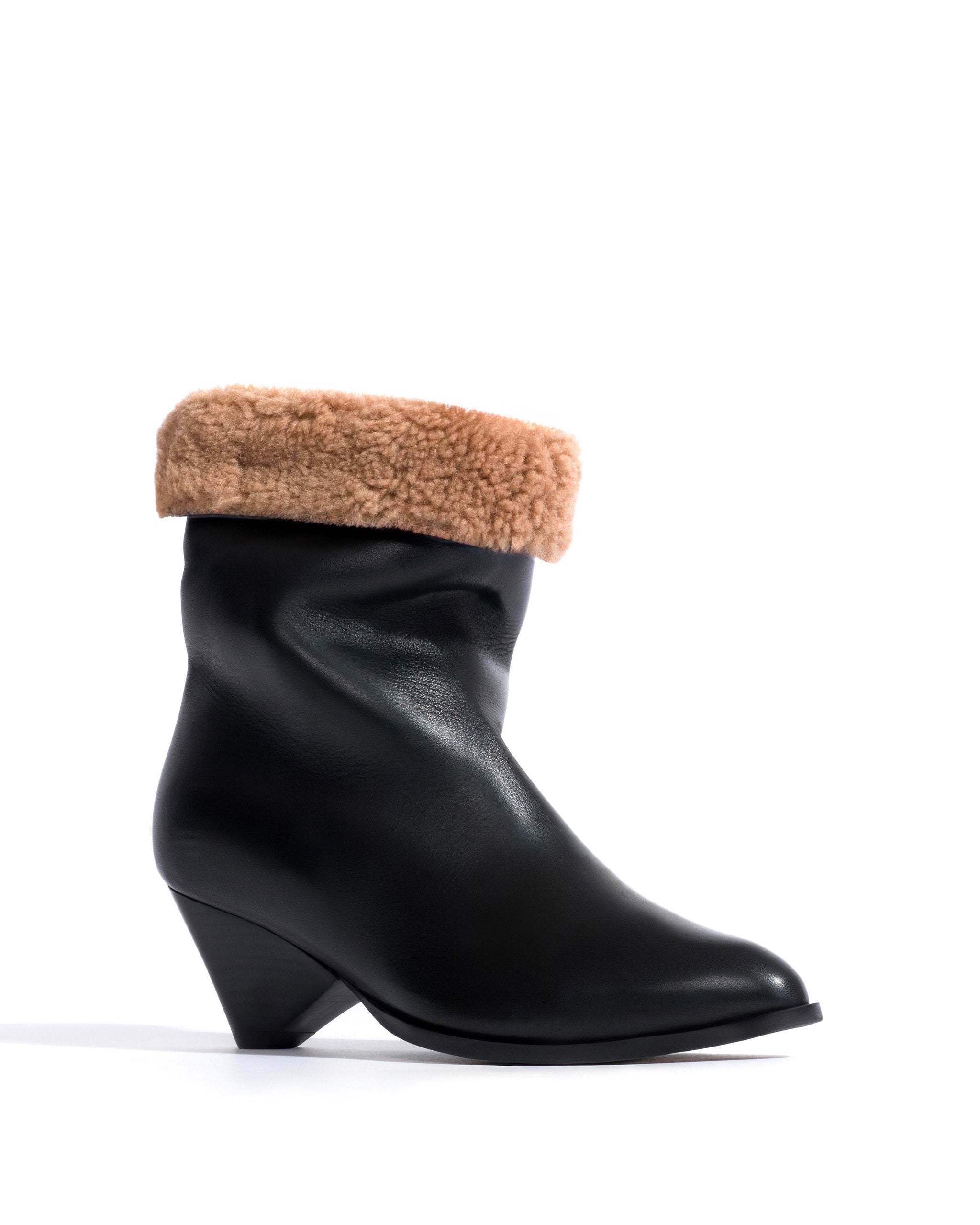 Vully 50 triangle lamb shearling Soft calf Black