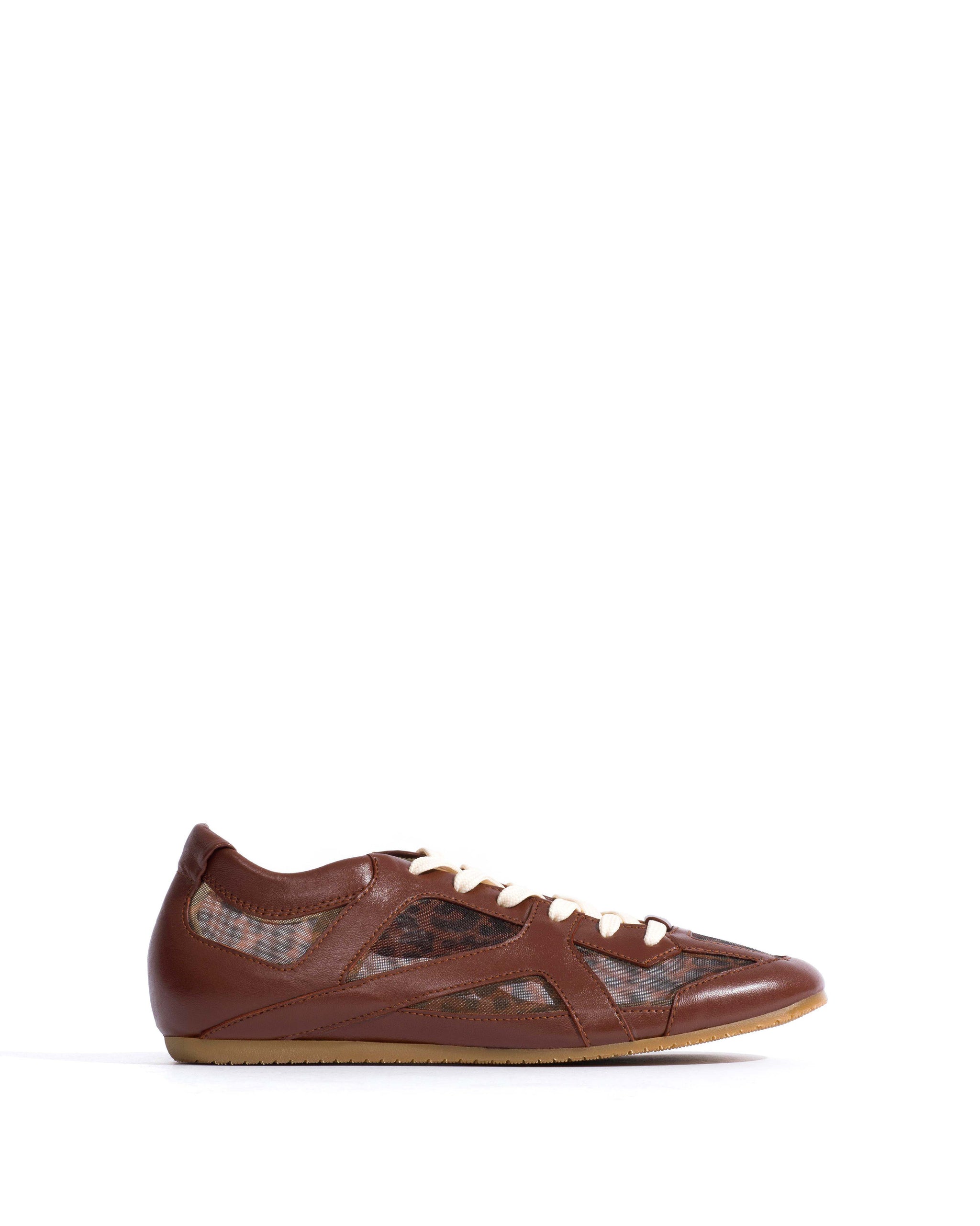 Sneakerina Shiny lamb & mesh Chocolate & leopard - Anonymous Copenhagen Sneakers
