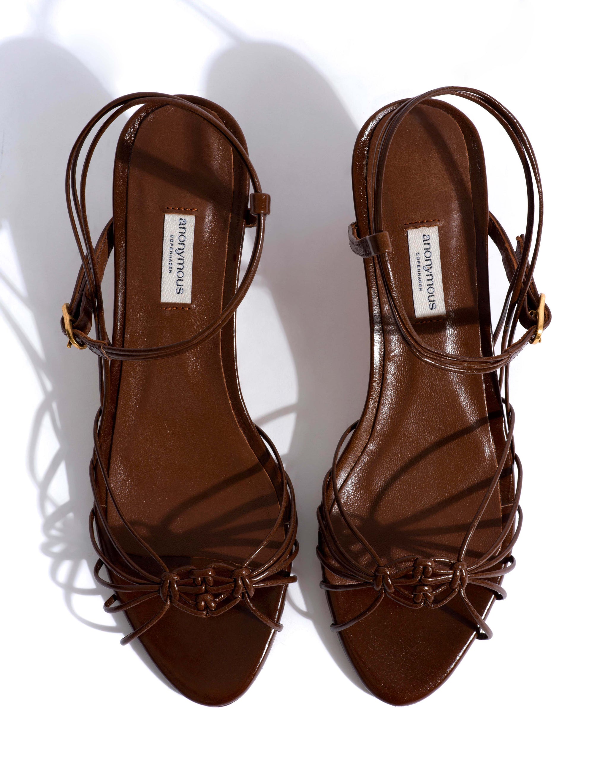 Savannah 40 hand-braided Crinkled polished goat Caramel brown -