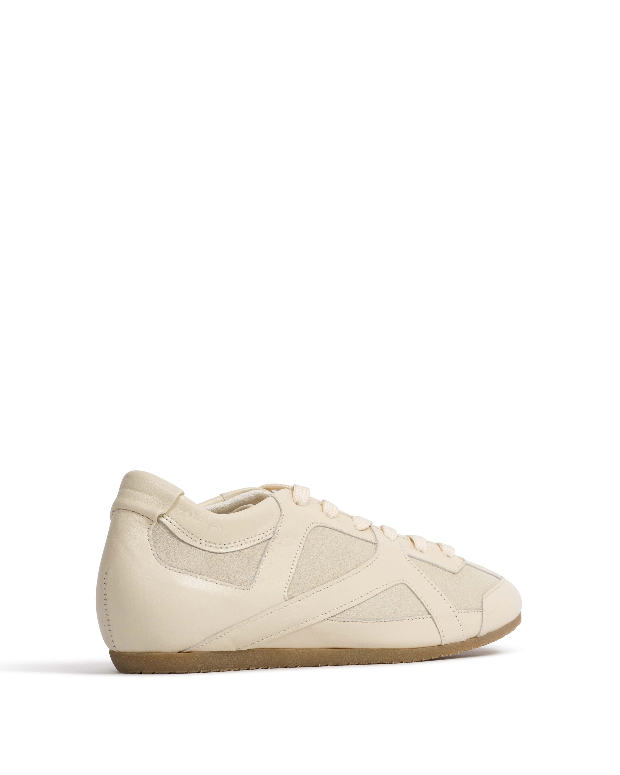 Sneakerina Shiny lamb & suede leather White sand & antique white - Anonymous Copenhagen Sneakers