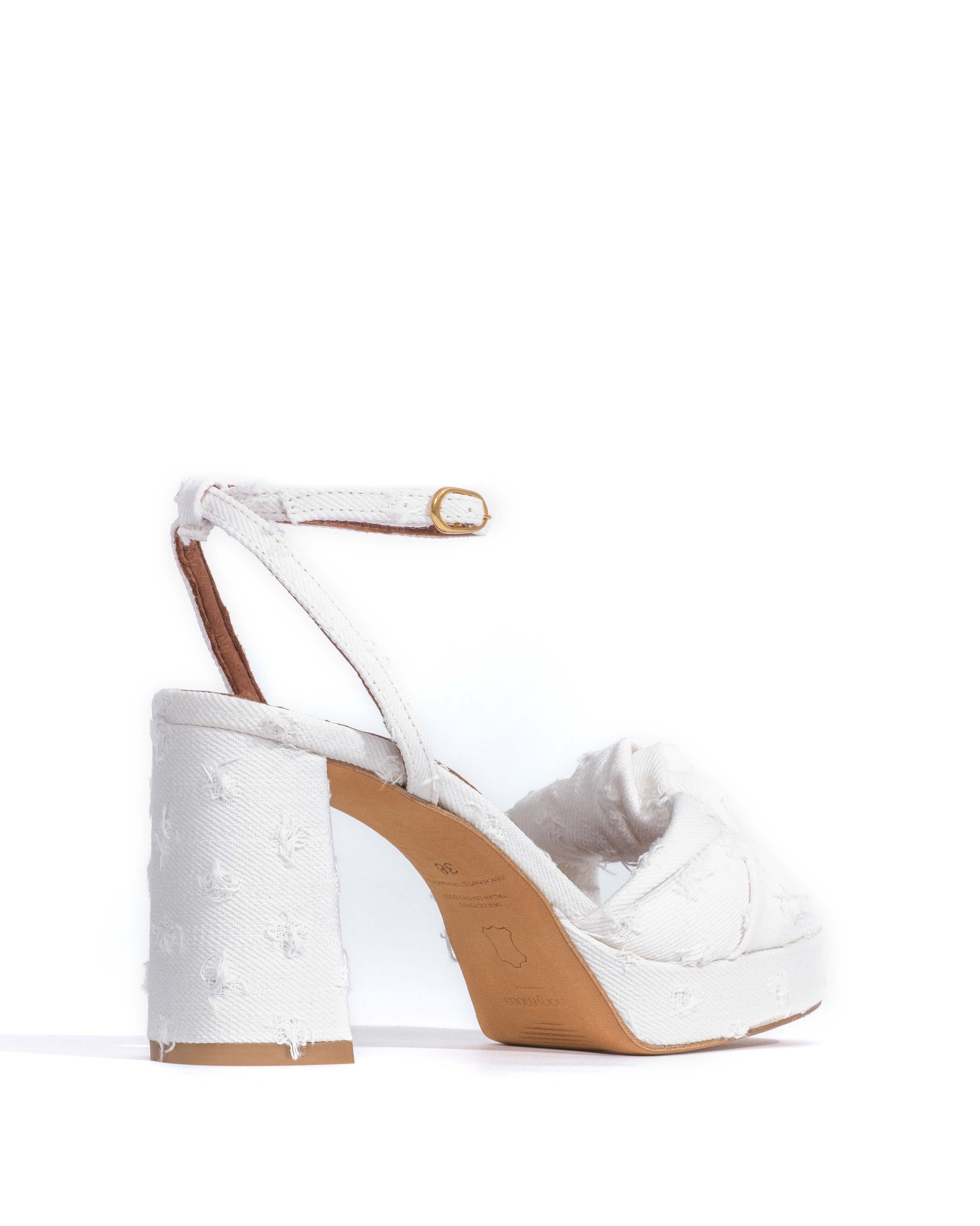 Aliza 85 platform Denim Distressed washed white - Anonymous Copenhagen Heels
