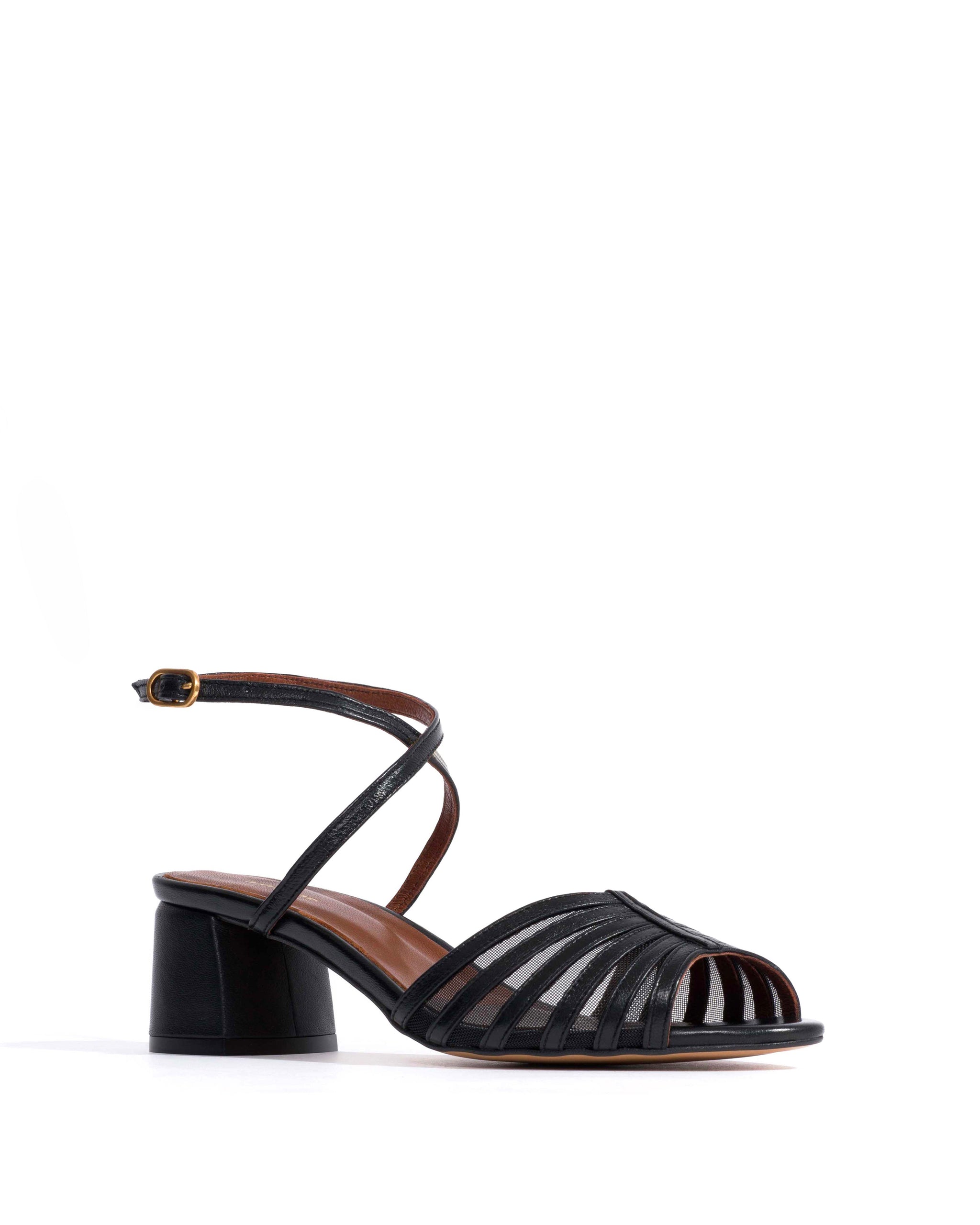 Tangie mesh Shiny lamb & mesh Black - Anonymous Copenhagen Heels