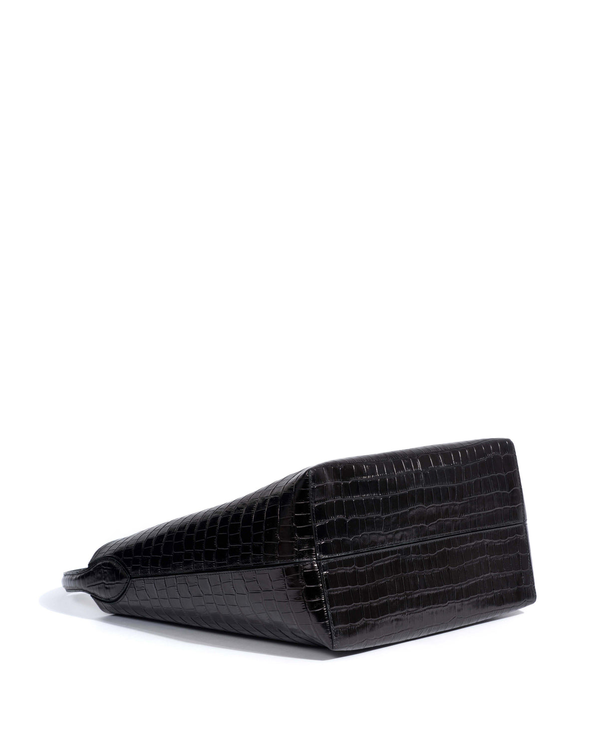 Versa everyday bag Polished croco calf Black