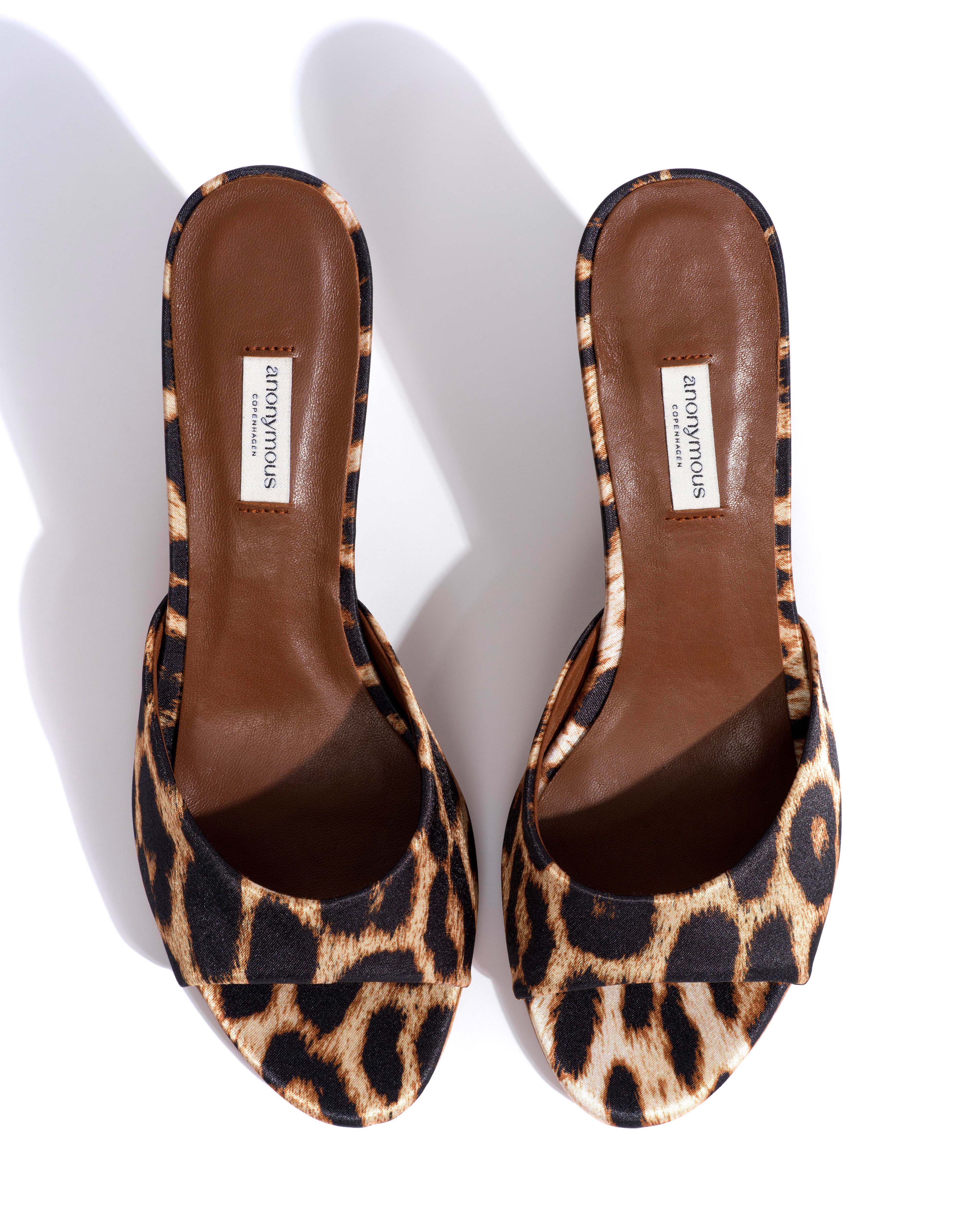 Gwen 75 wedge Satin print Leopard