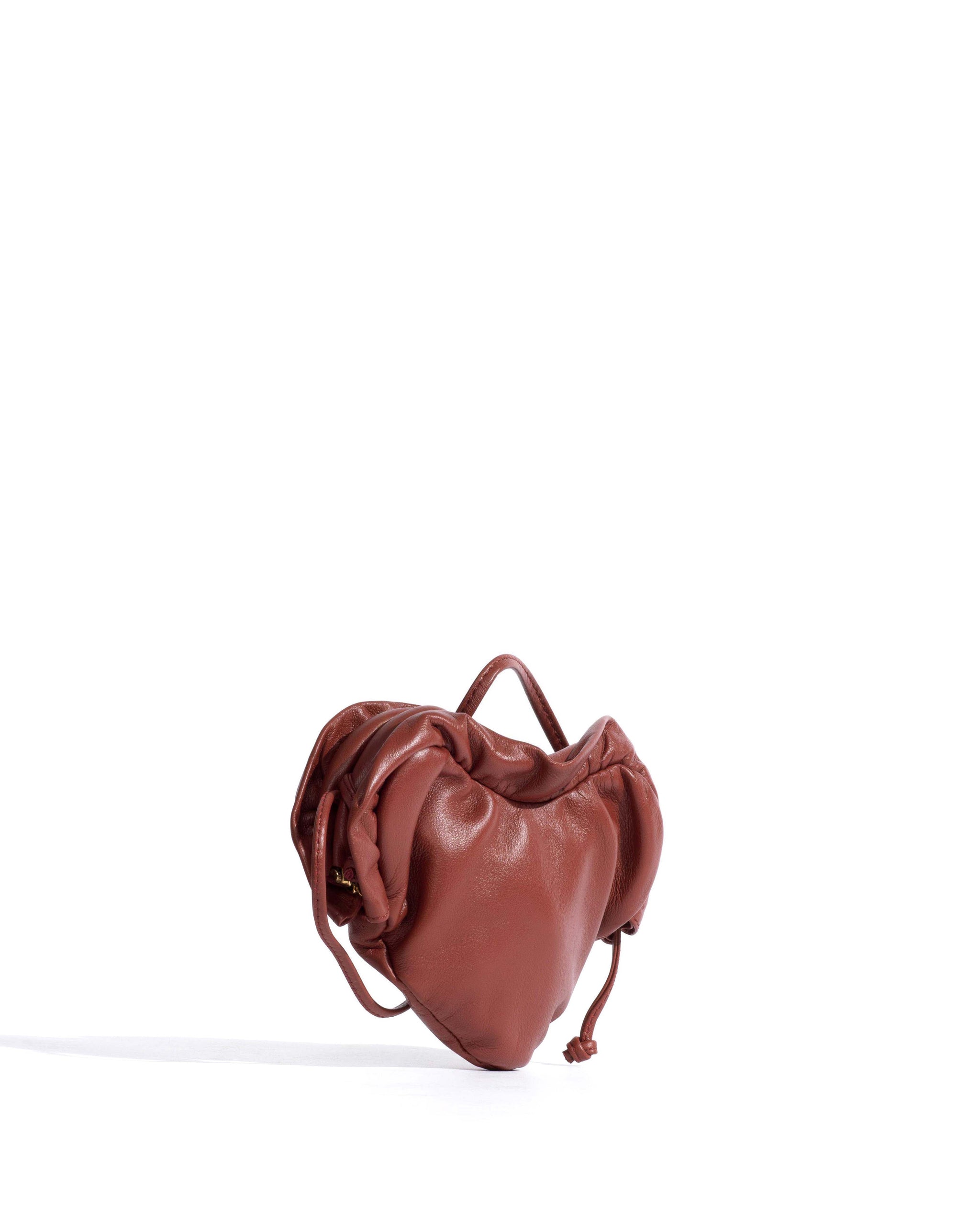 Zally petite heart bag Shiny lamb Terracotta - Anonymous Copenhagen Bags