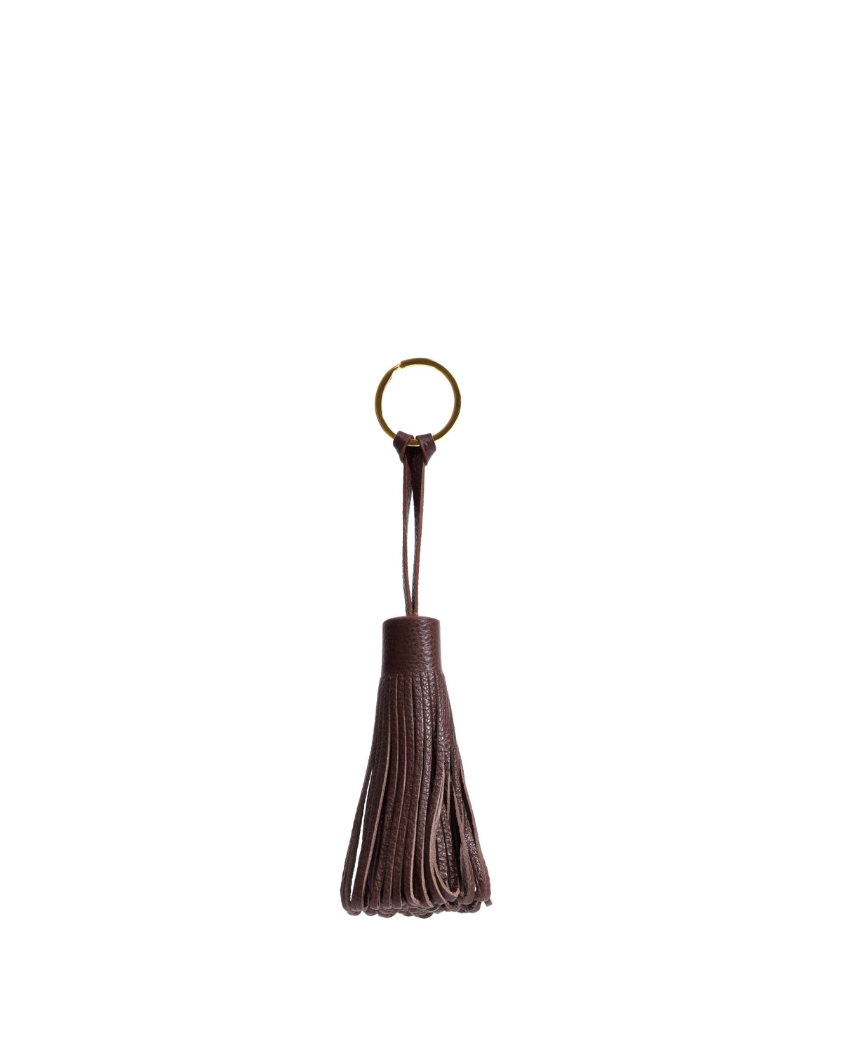 Katty fringe keyring Pebbled soft calf Chocolate