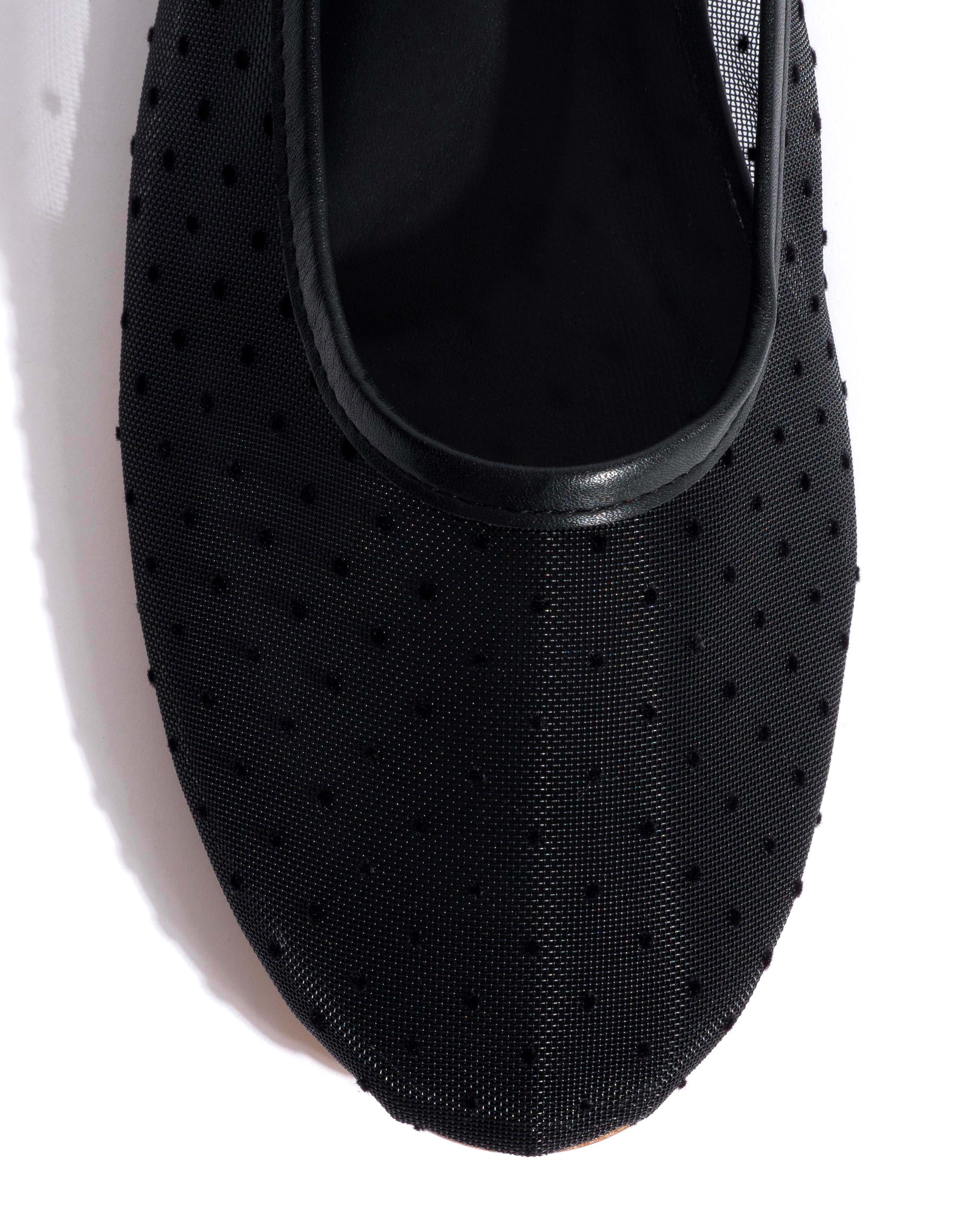 Sacha mesh Shiny lamb & dot velvet mesh Black