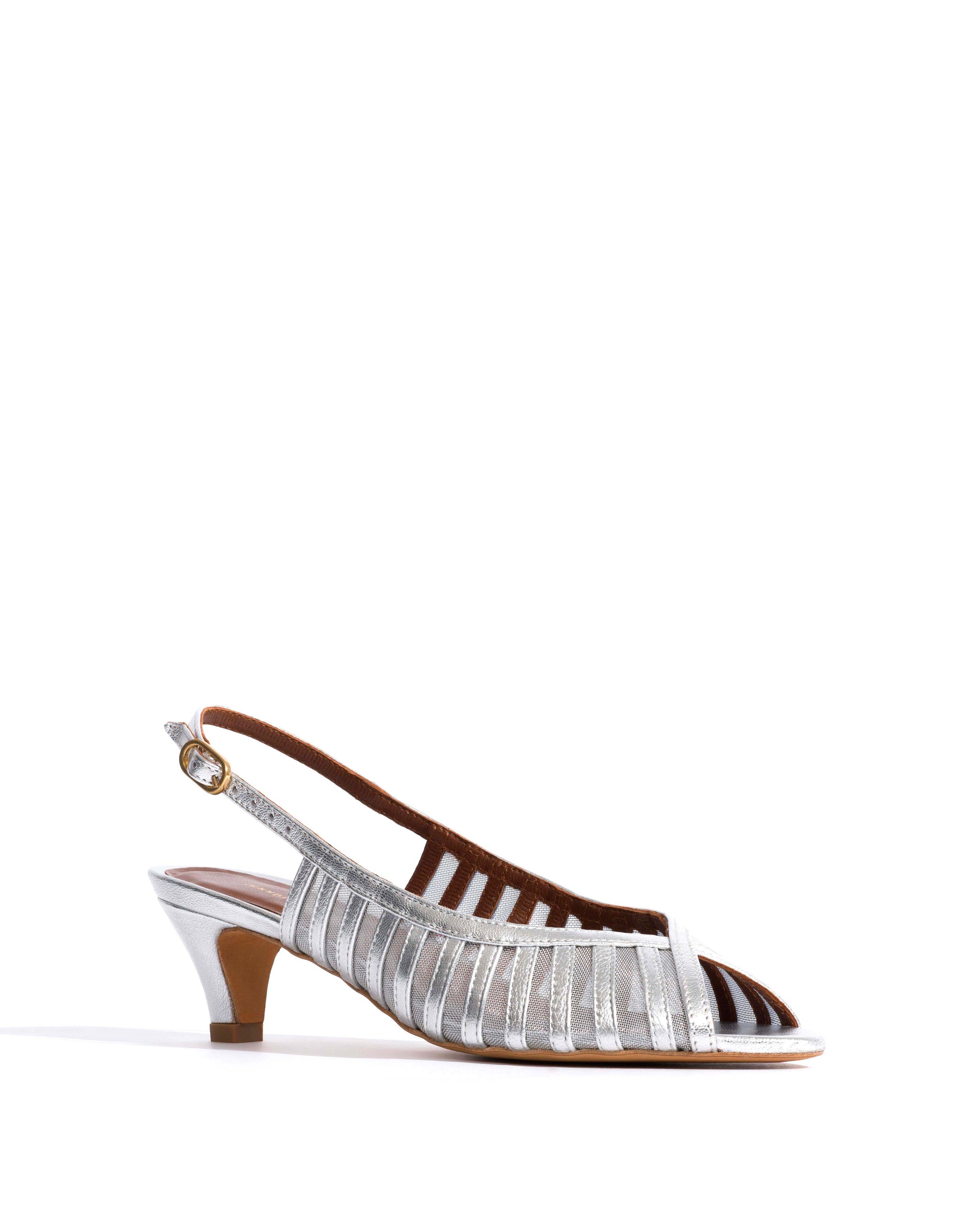 Carminho 40 mesh Metallic goat & mesh Silver - Anonymous Copenhagen Heels