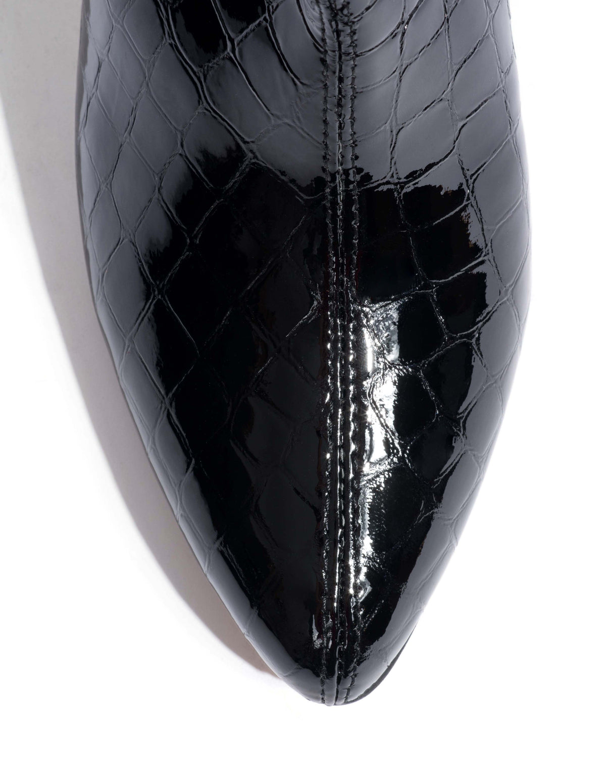 Vully 50 stiletto Polished croco calf Black