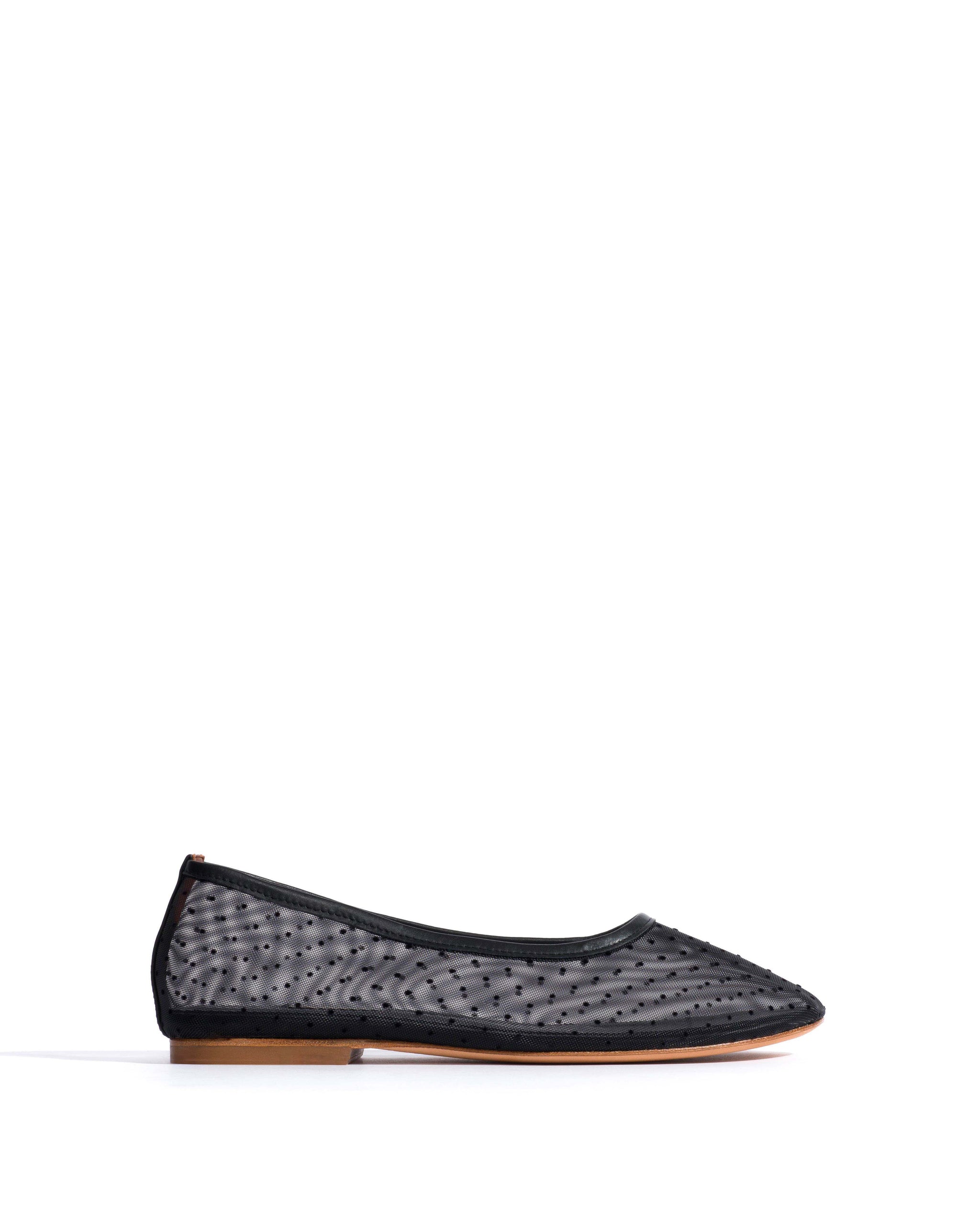 Sacha mesh Shiny lamb & dot velvet mesh Black - Anonymous Copenhagen Flat-loafers & ballerinas & pumps