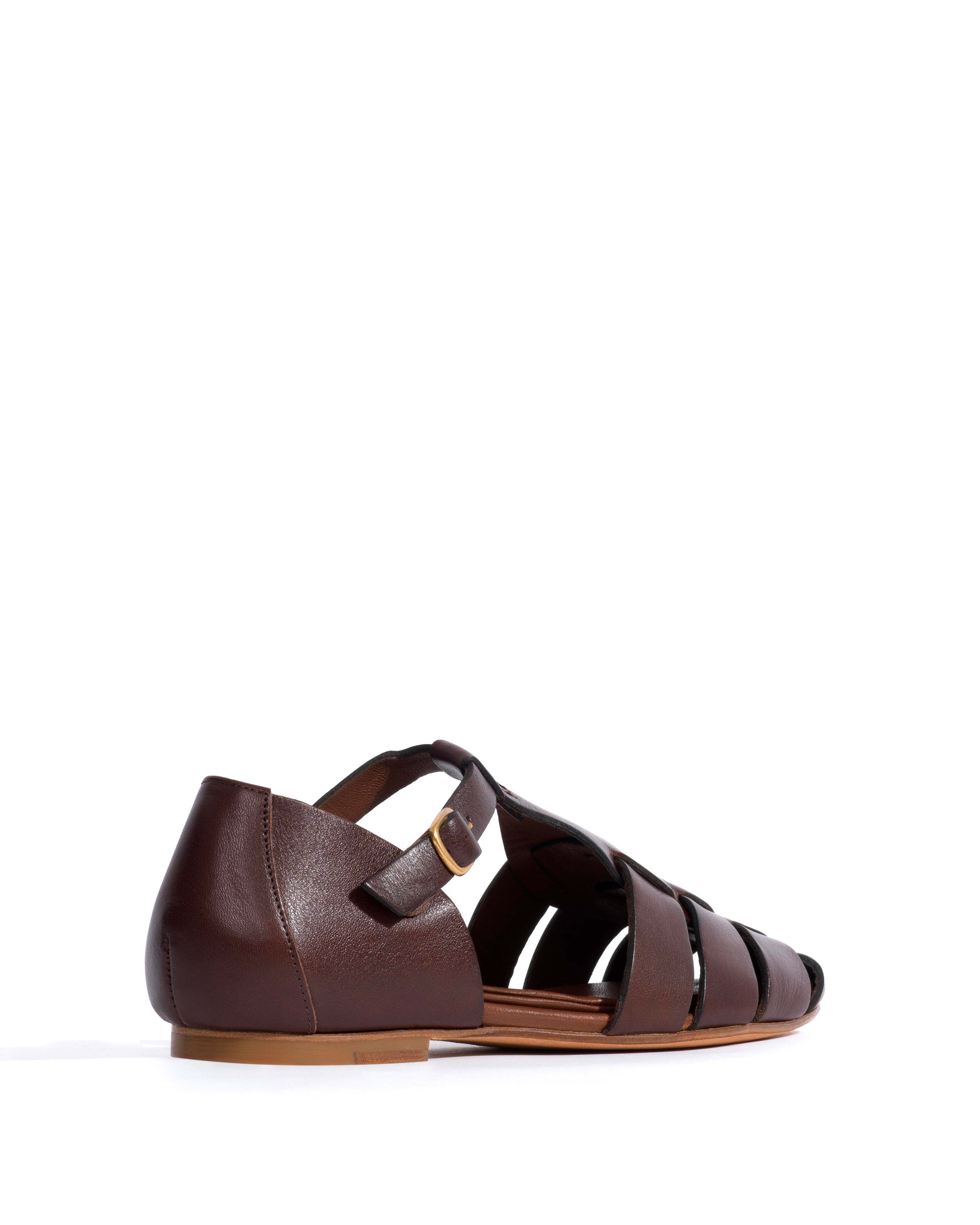 Lain flats Vegetal soft calf Coffee brown