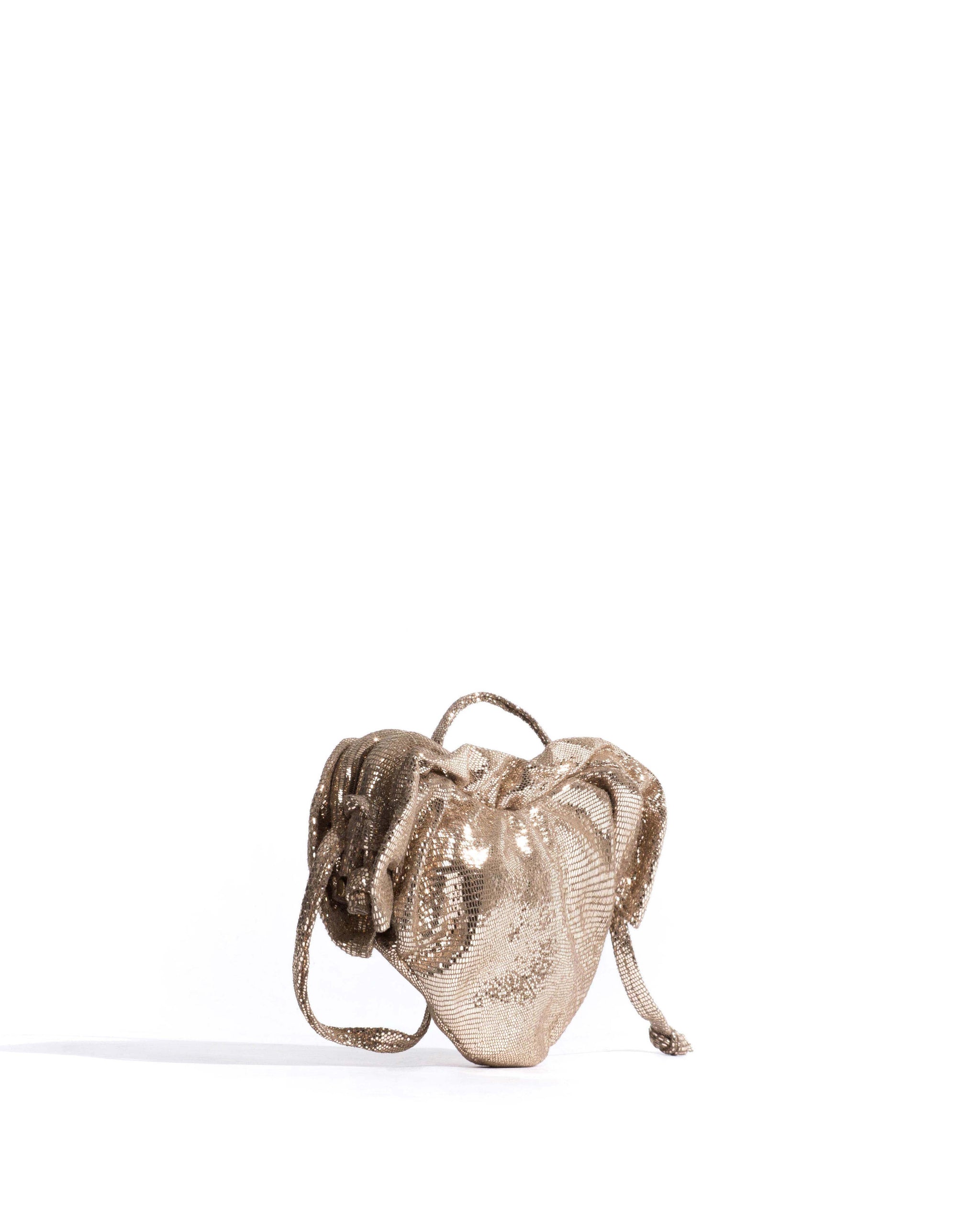 Zally petite heart bag Lizard metallic goat Vintage champagne - Anonymous Copenhagen Bags