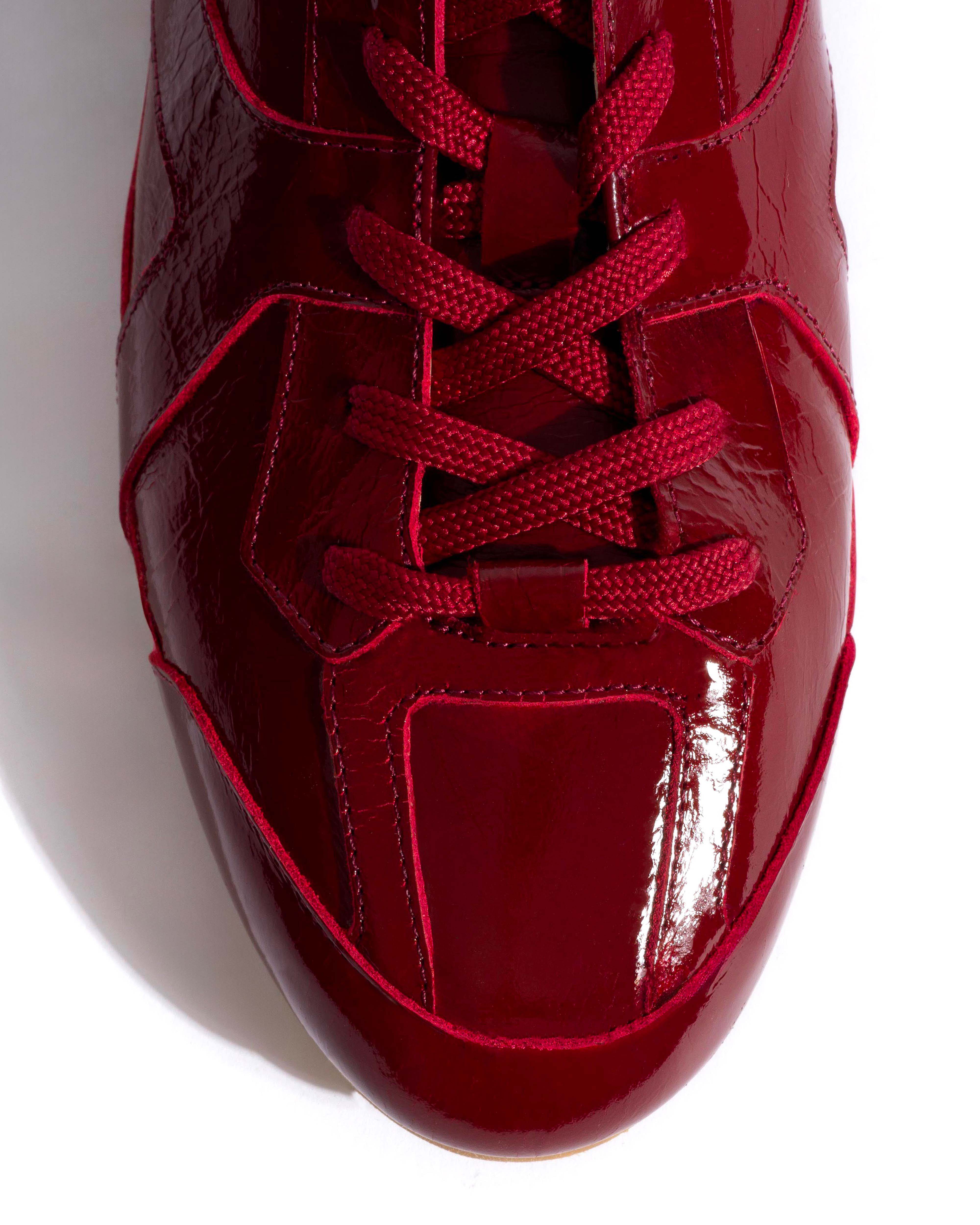 Sneakerina Crinkled polished goat Pomegranate