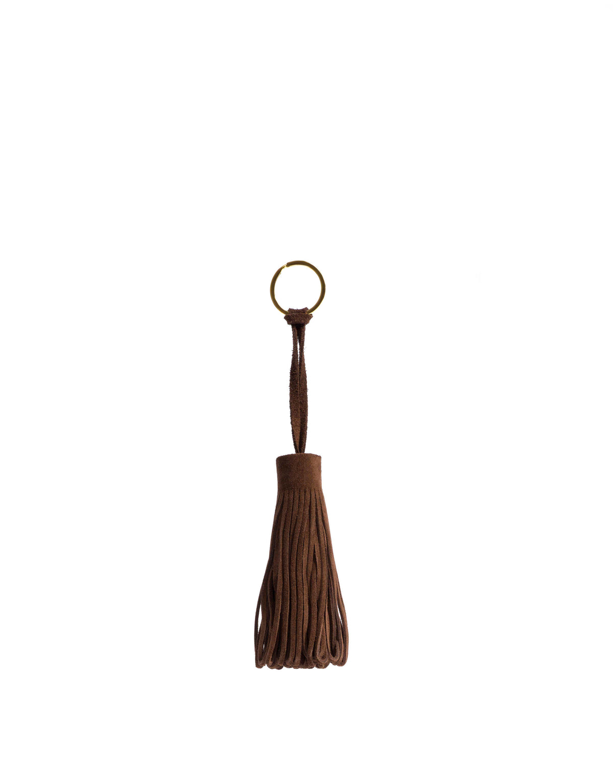 Katty fringe keyring Calf suede Coffee brown