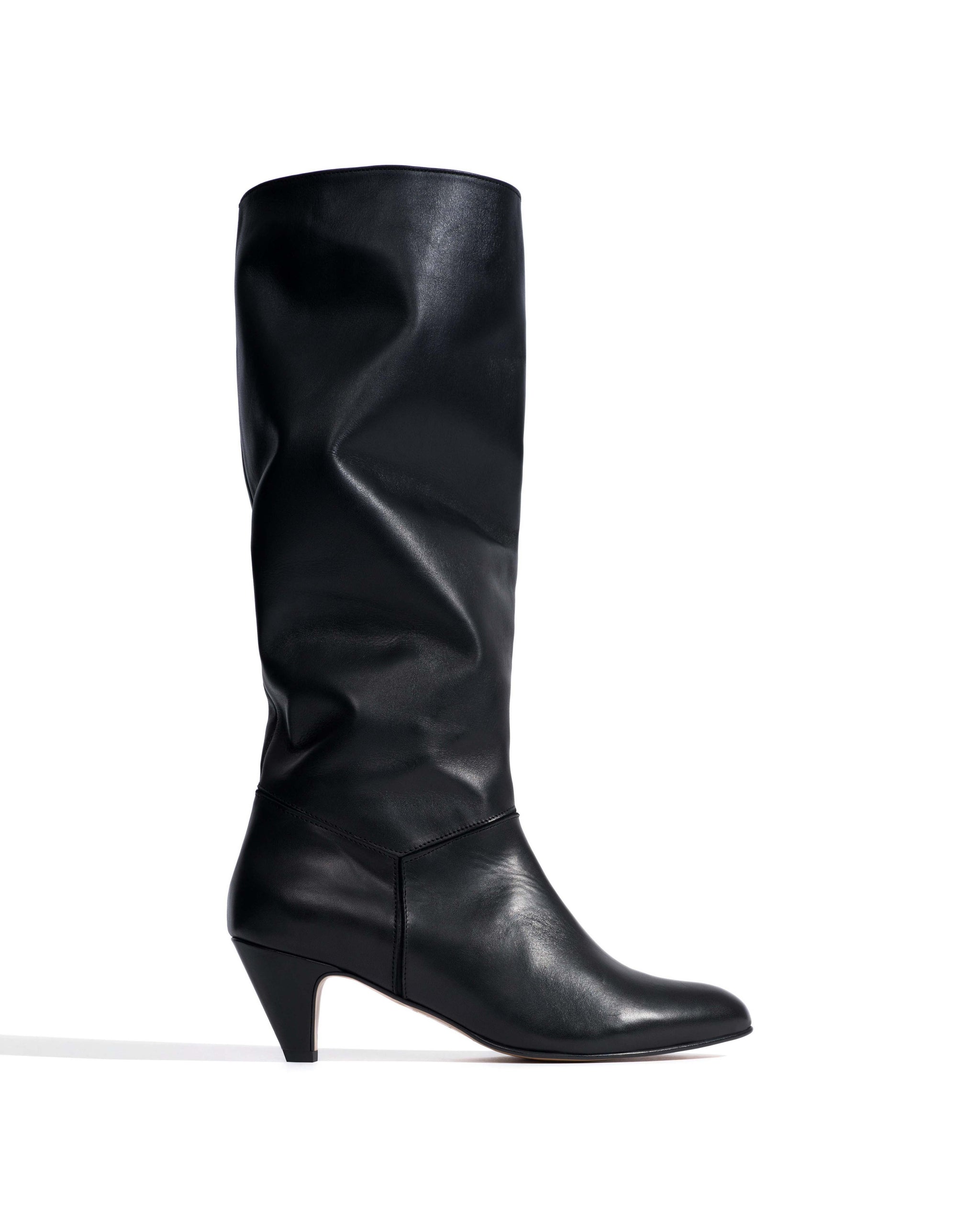 Jasmina 50 stiletto Soft calf & suede leather Black