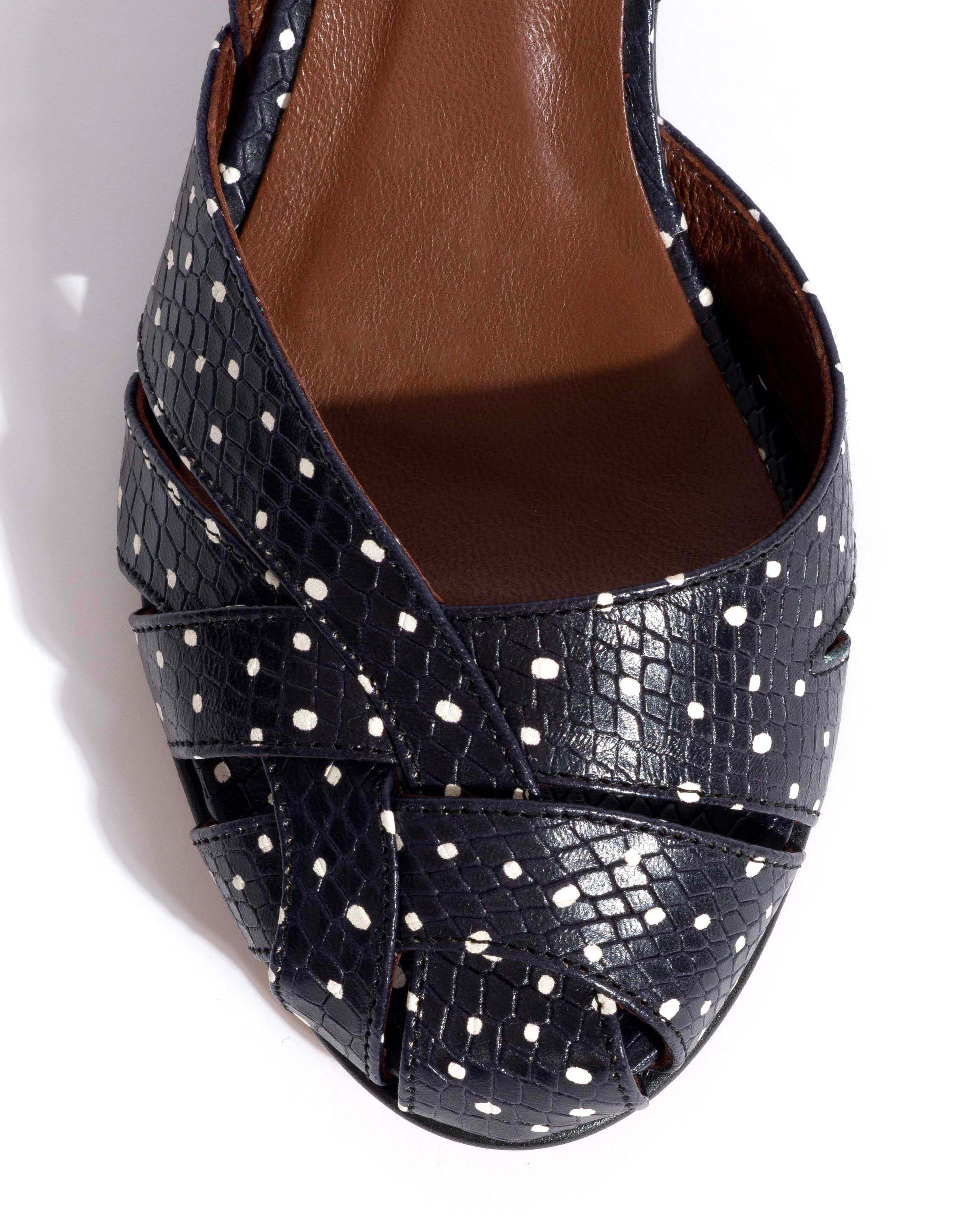 Banie 50 stiletto Spotted snake calf Midnight blue