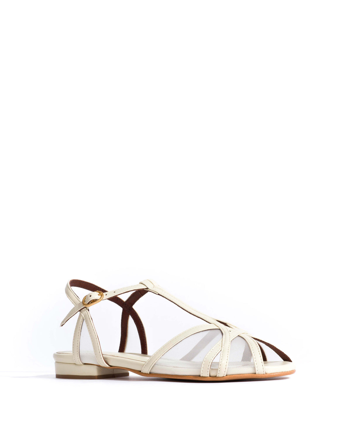 Therese 20 mesh Shiny lamb & mesh White sand