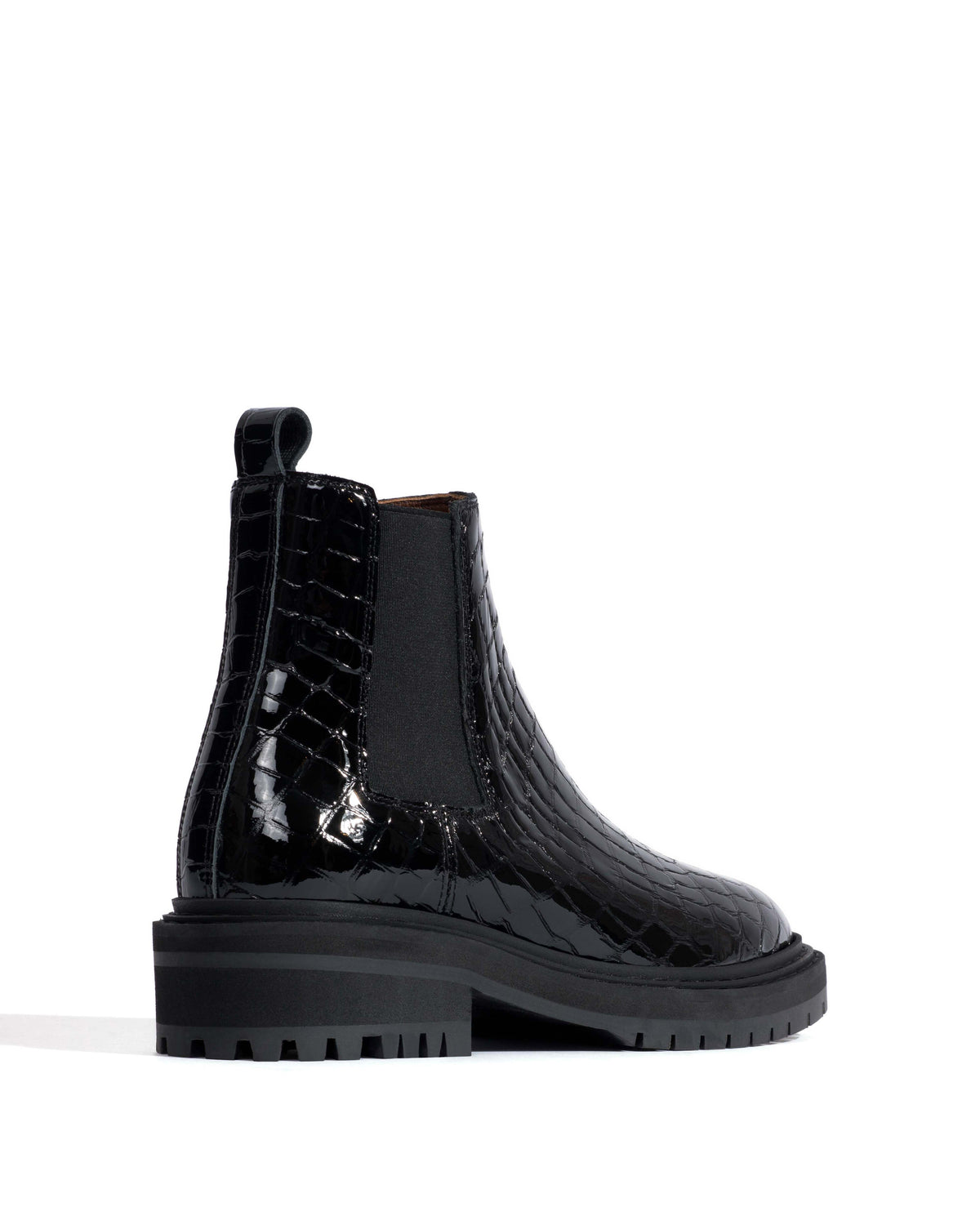 Haily low cut Polished croco calf Black