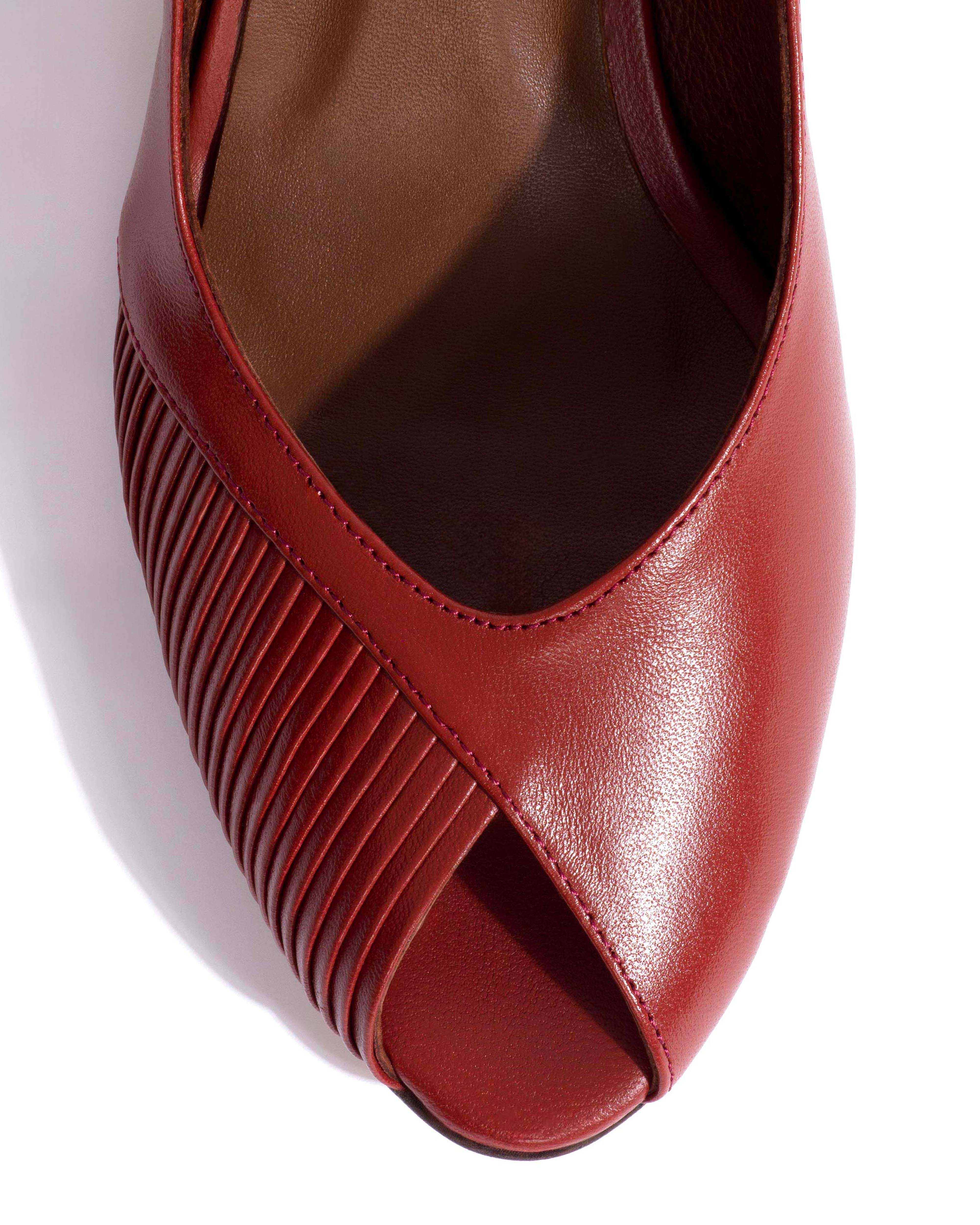 Cassandra 50 stiletto Shiny lamb Terracotta