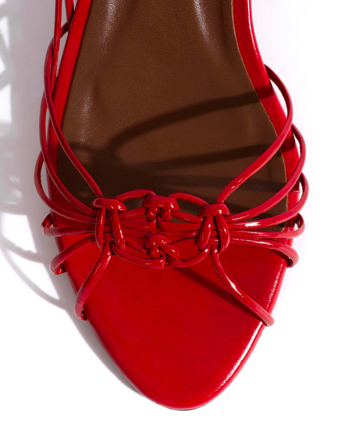 Savannah 40 hand-braided Crinkled polished goat Scarlet