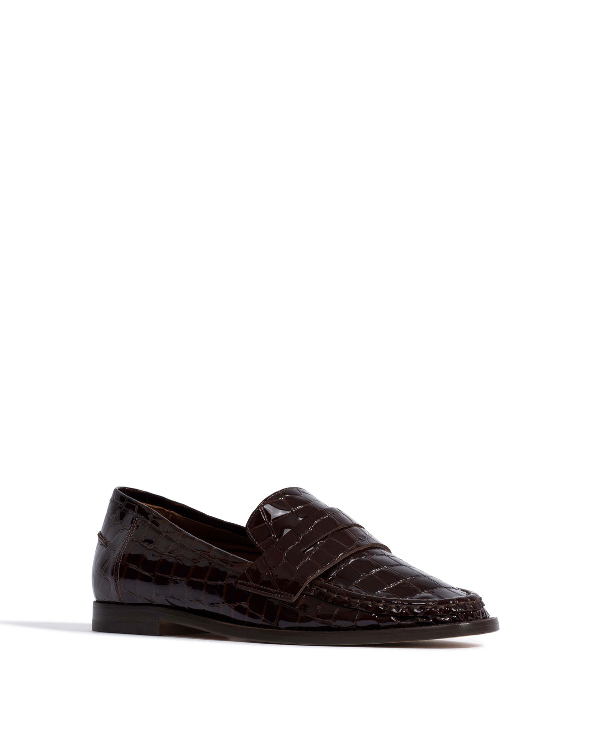 Jesha Polished croco calf Coffee brown