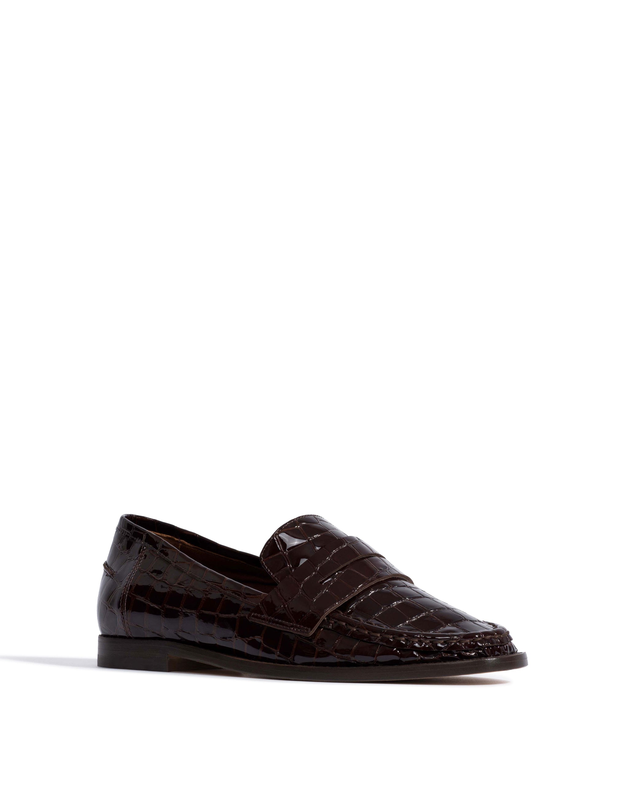 Jesha Polished croco calf Coffee brown