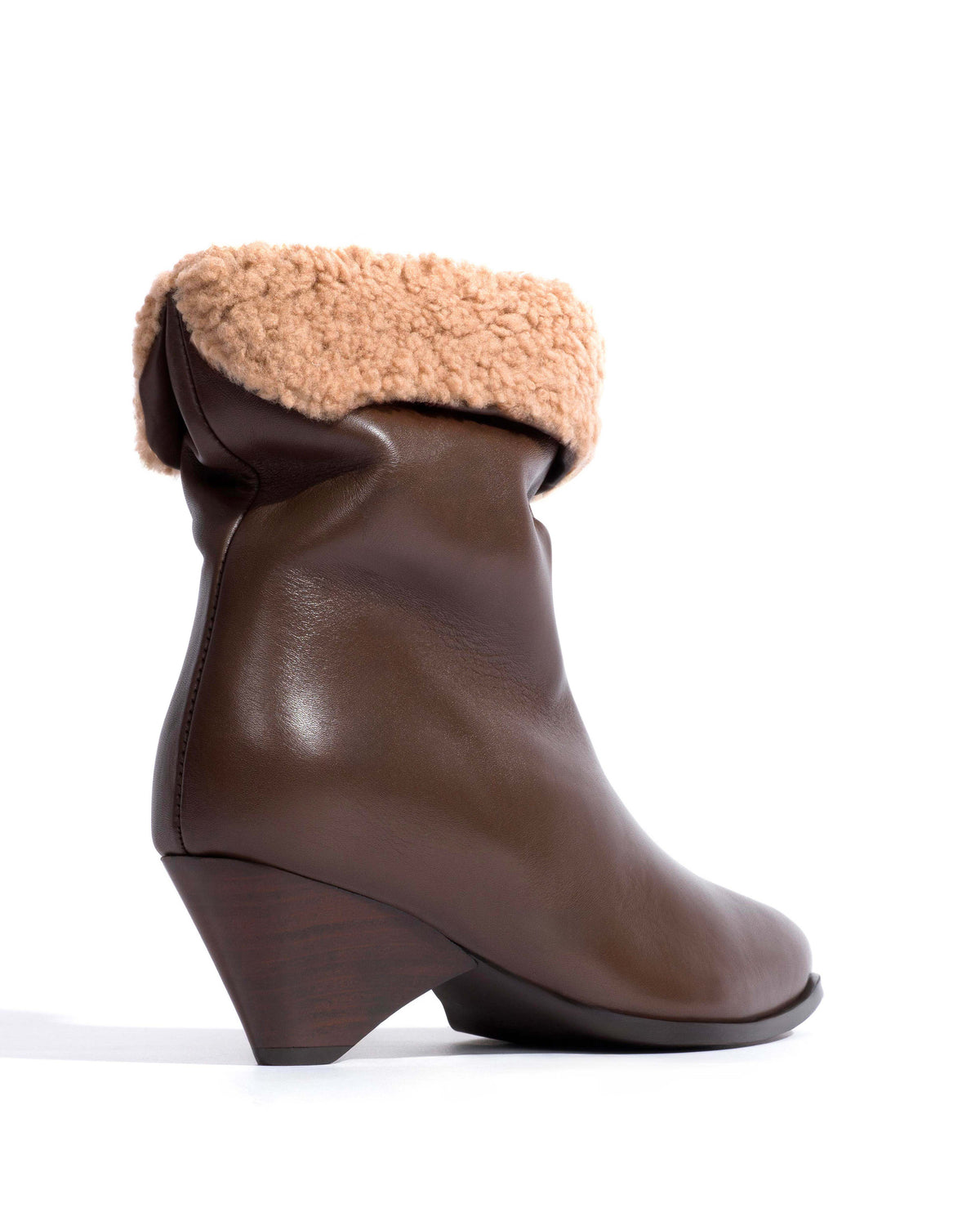 Vully 50 triangle lamb shearling Soft calf Dark taupe