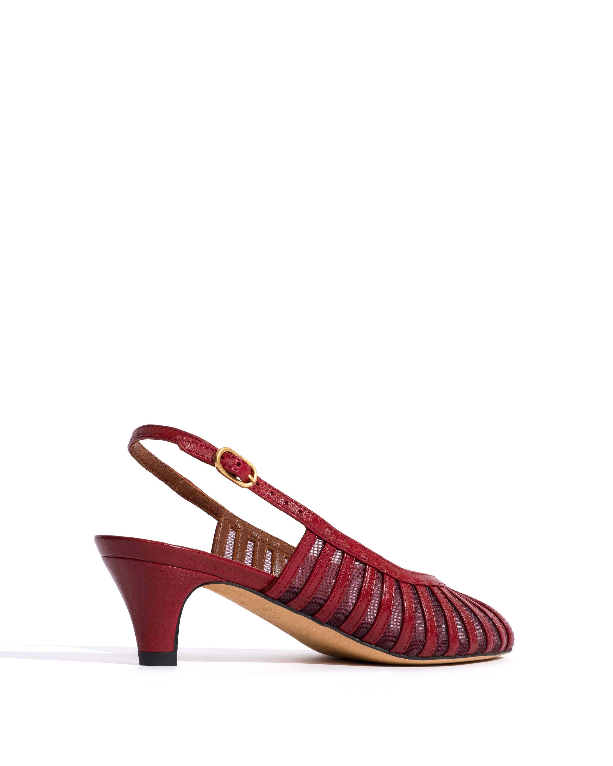 Carminho 40 mesh Shiny lamb & mesh Pomegranate - Anonymous Copenhagen Heels