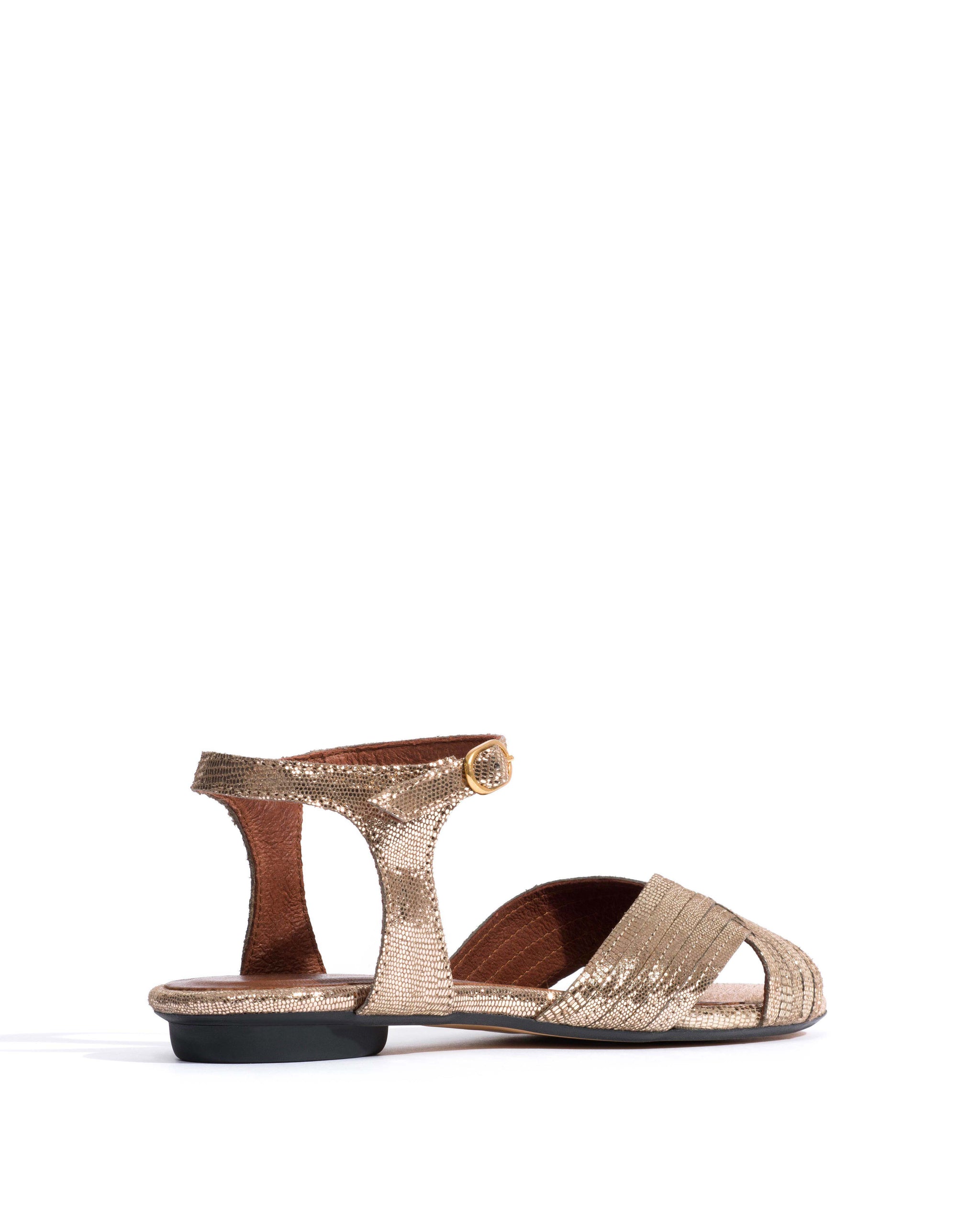 Niabi 10 Lizard metallic goat Vintage champagne - Anonymous Copenhagen Flat sandals