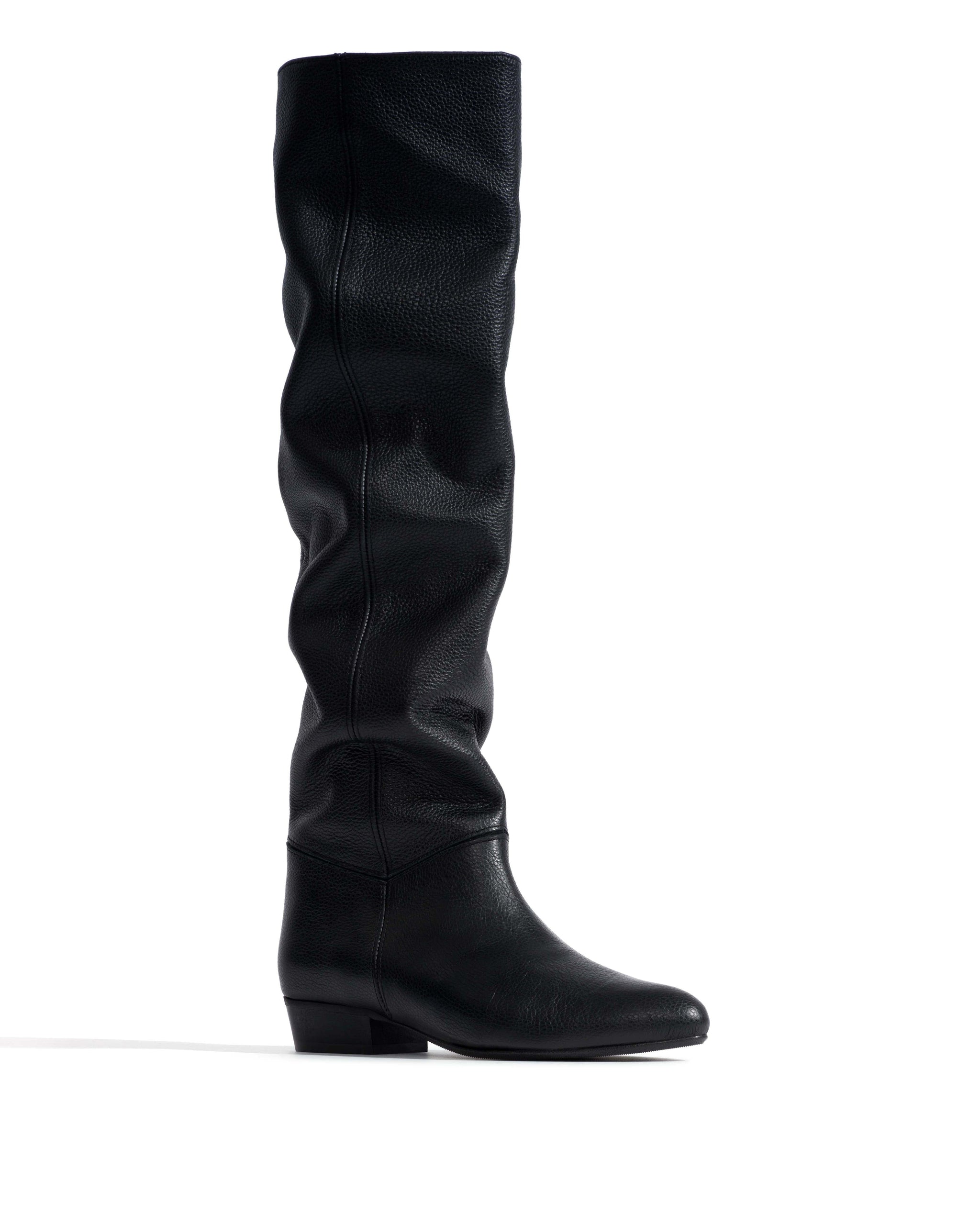 Jadah 20 Pebbled soft calf & suede leather Black