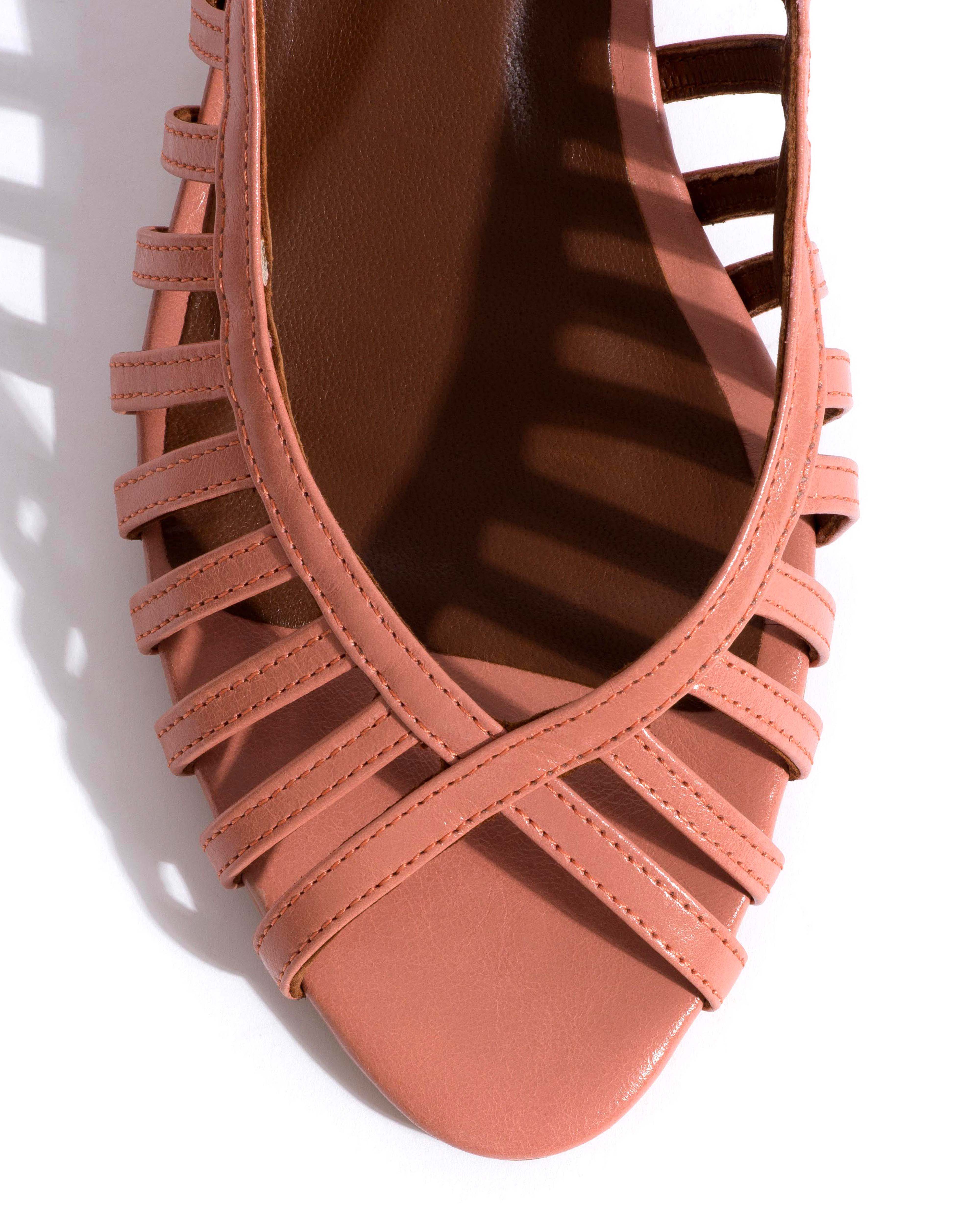 Carminho 40 stiletto Crinkled polished goat Misty coral