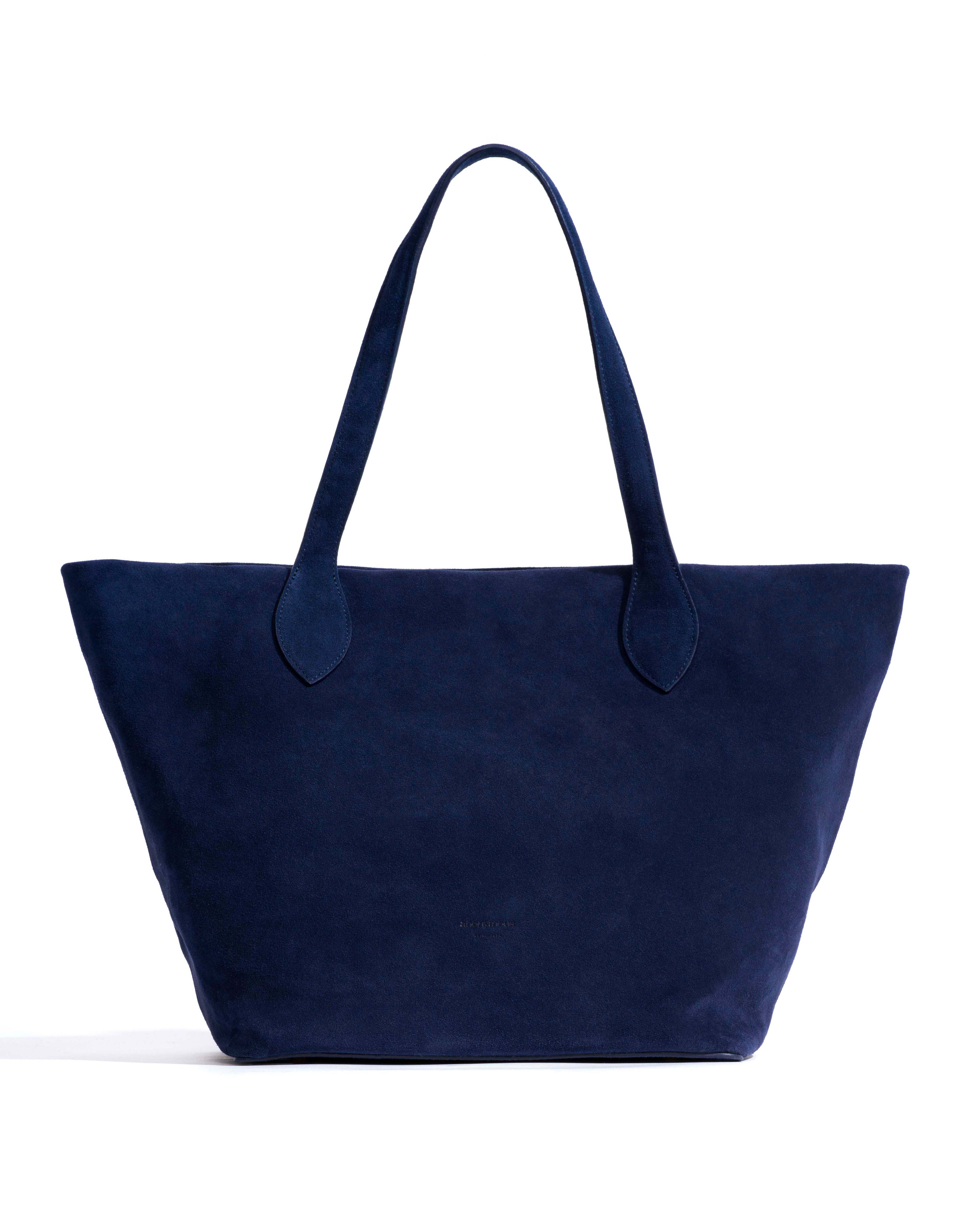Arya carryall bag Calf suede Ink blue