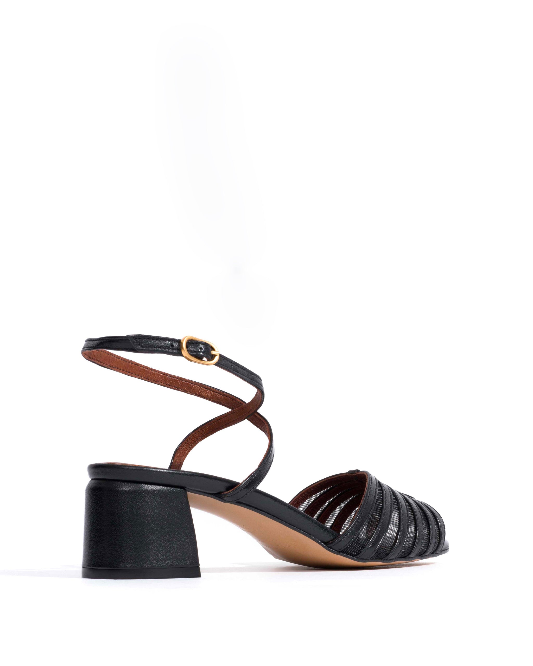 Tangie mesh Shiny lamb & mesh Black - Anonymous Copenhagen Heels