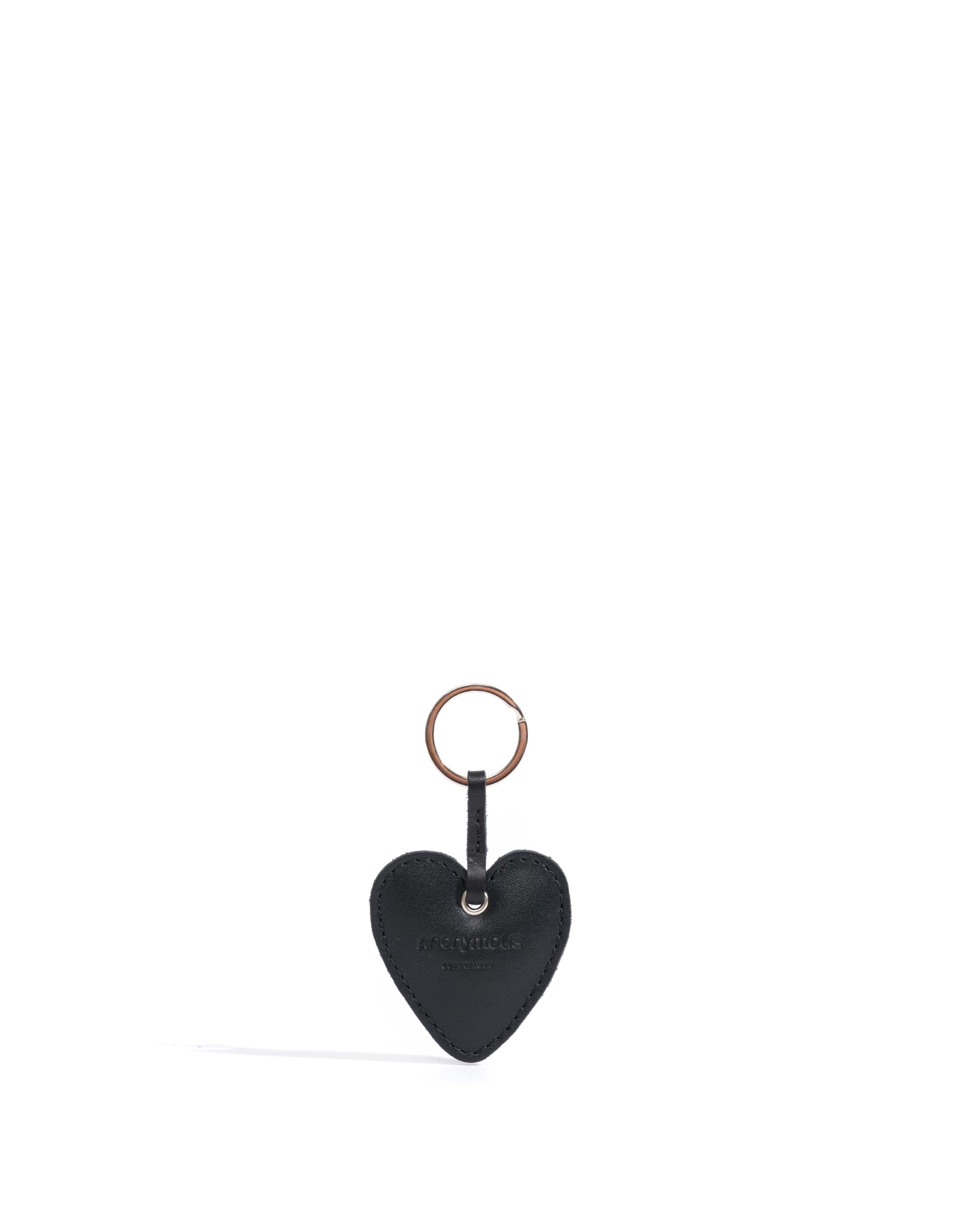 Heart keyring Soft calf Black