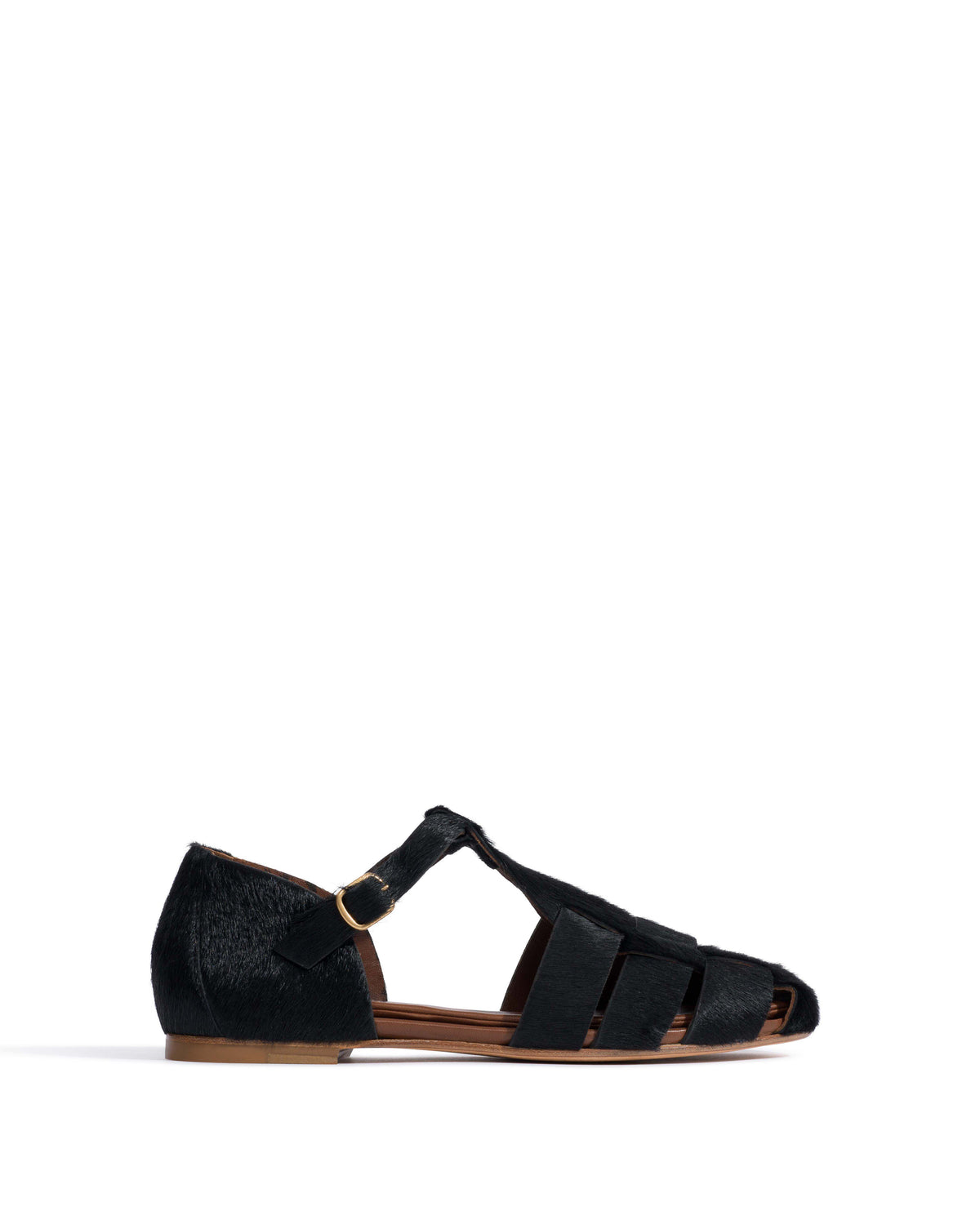 Lain flats Calf hair Black