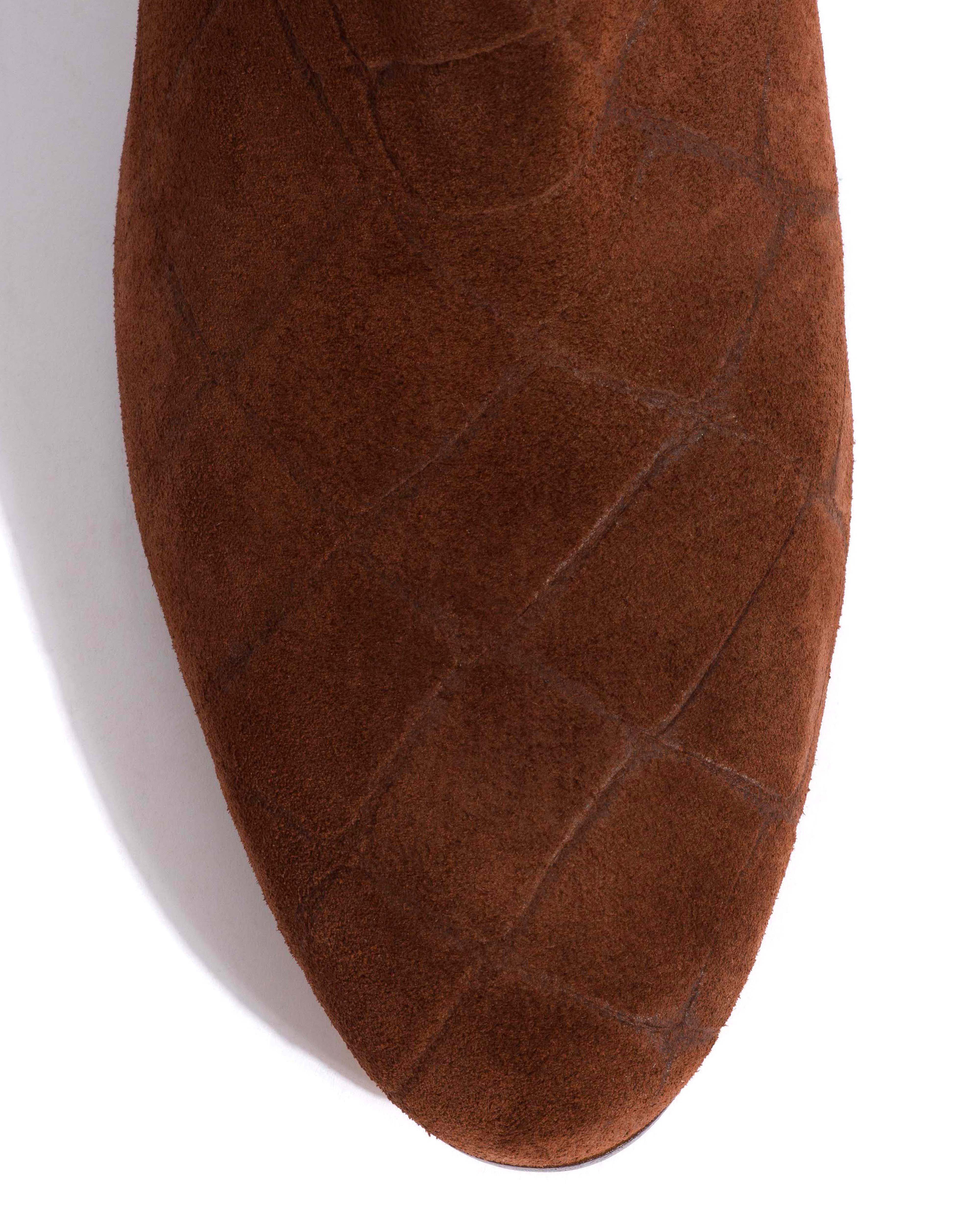 Niabella Croco calf suede Chocolate