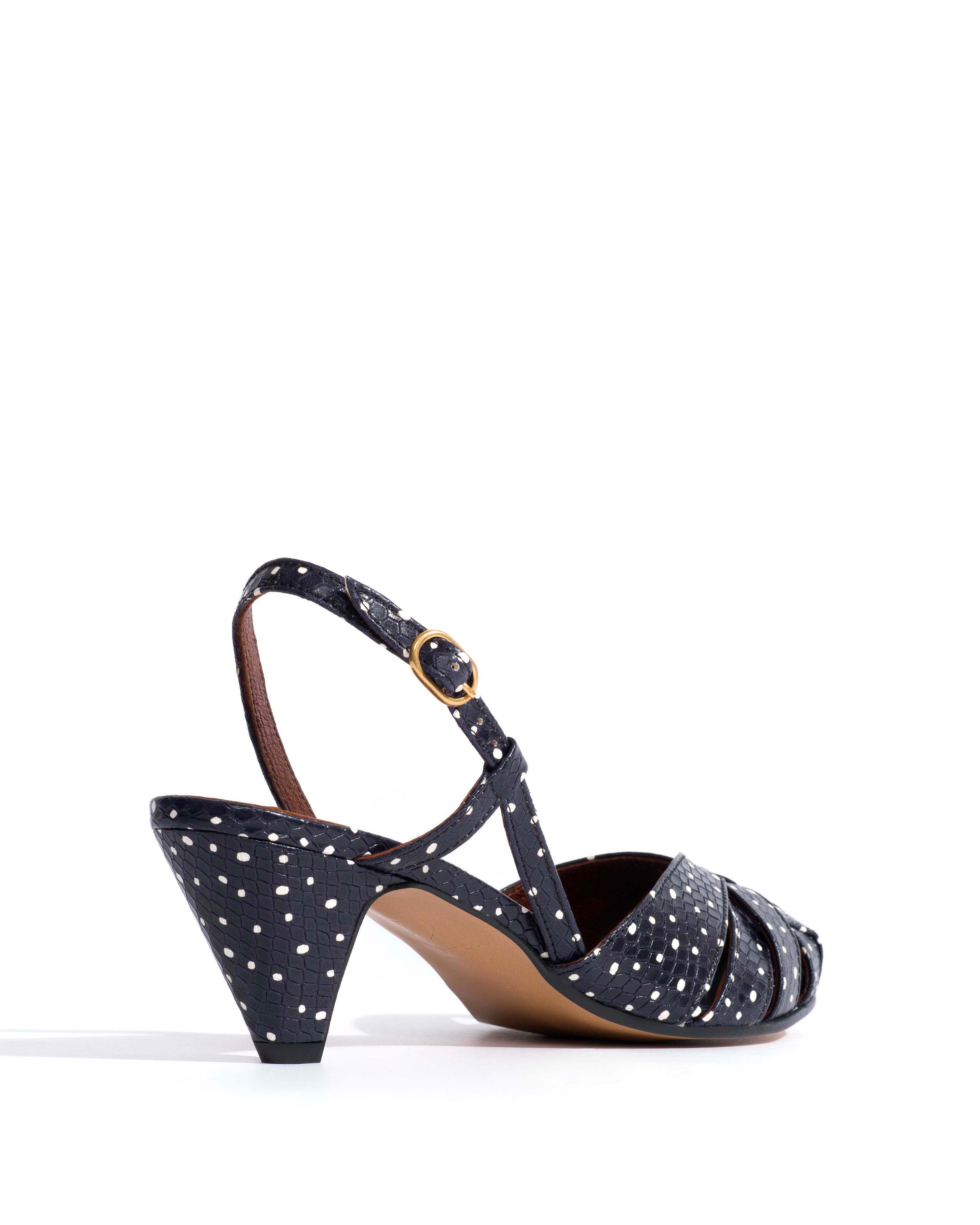 Banie 50 stiletto Spotted snake calf Midnight blue