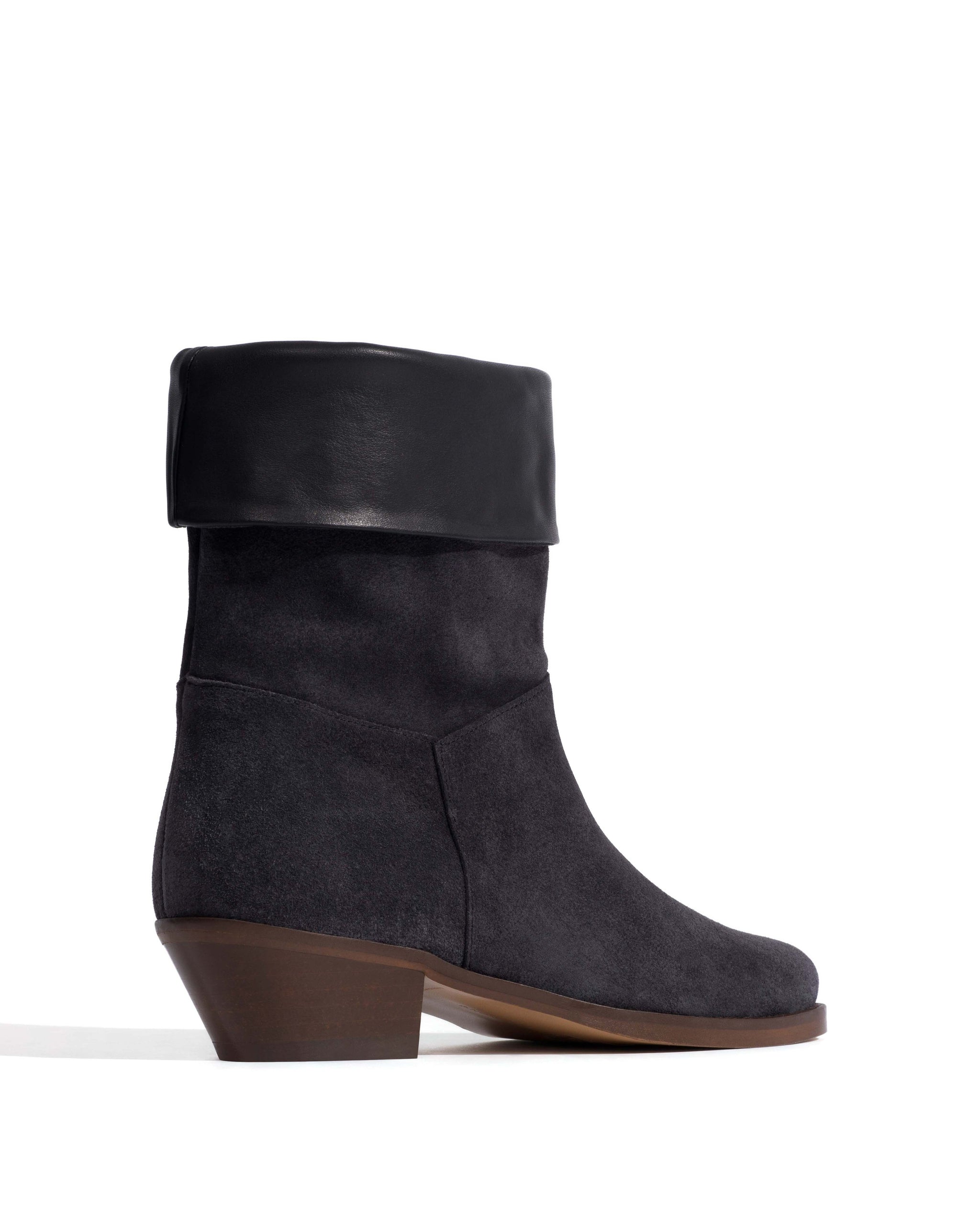 Patricia Calf suede & sleek leather Off black & black