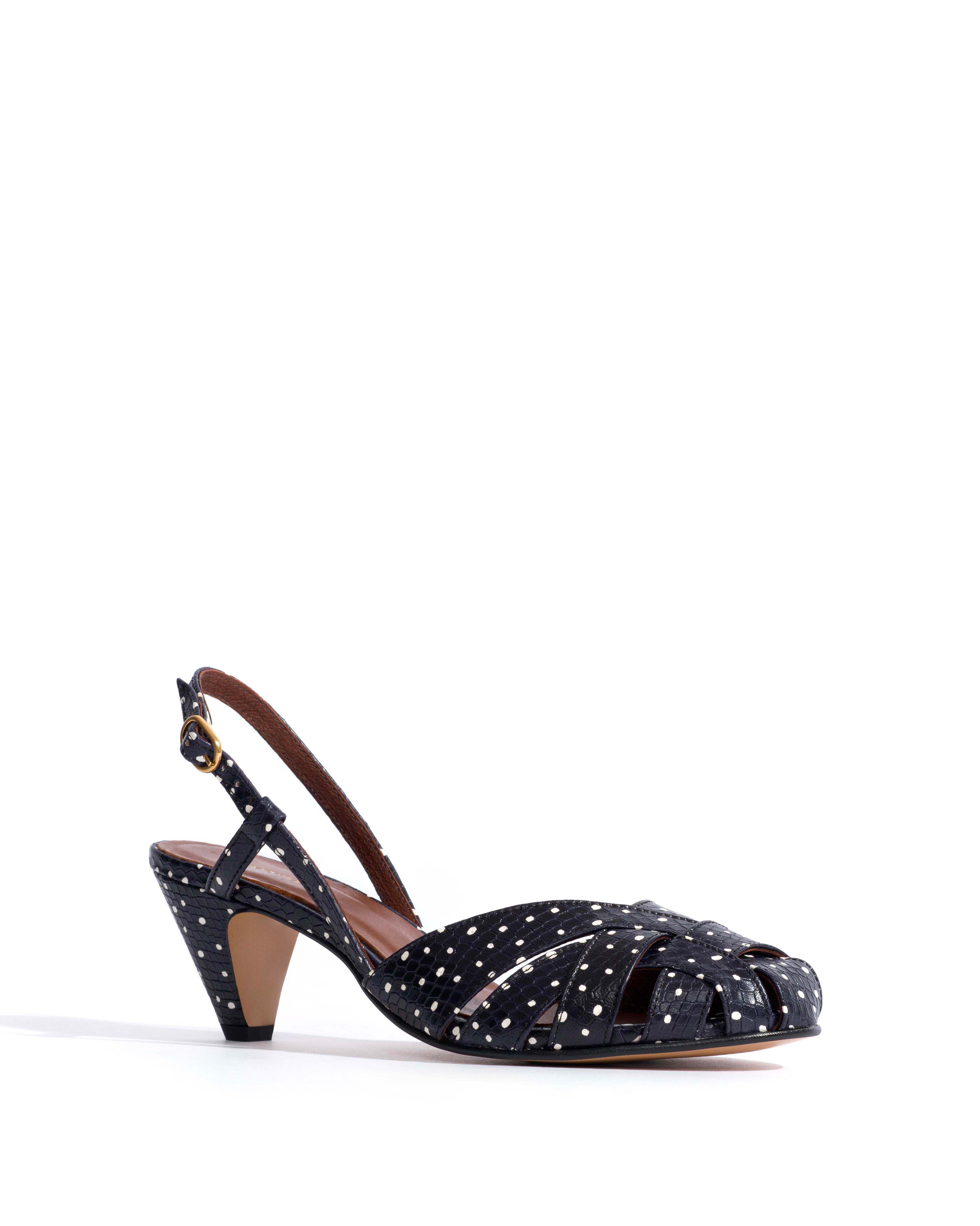 Banie 50 stiletto Spotted snake calf Midnight blue