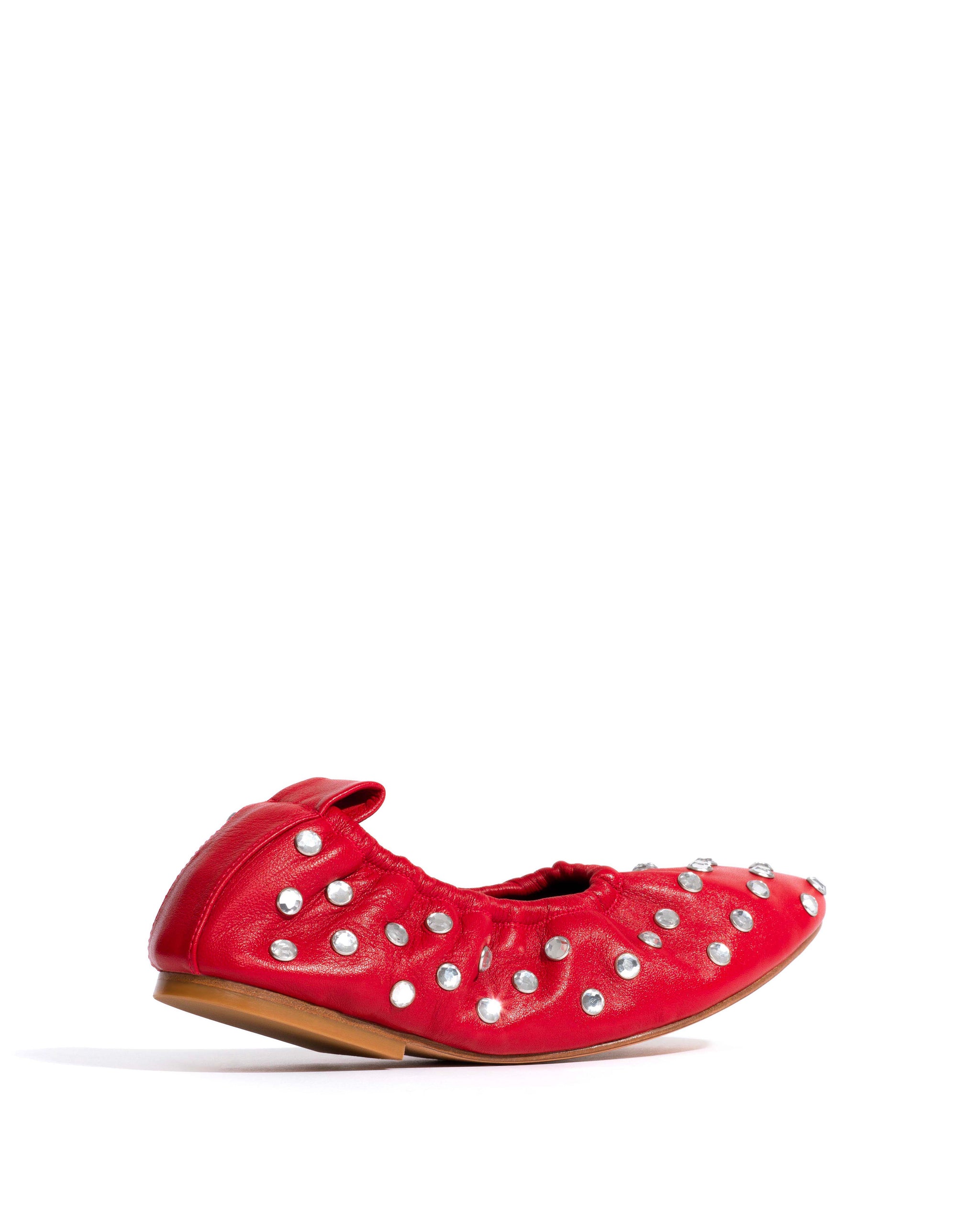 Mirelda crystals Silky lamb Ruby red - Anonymous Copenhagen Flat-loafers & ballerinas & pumps