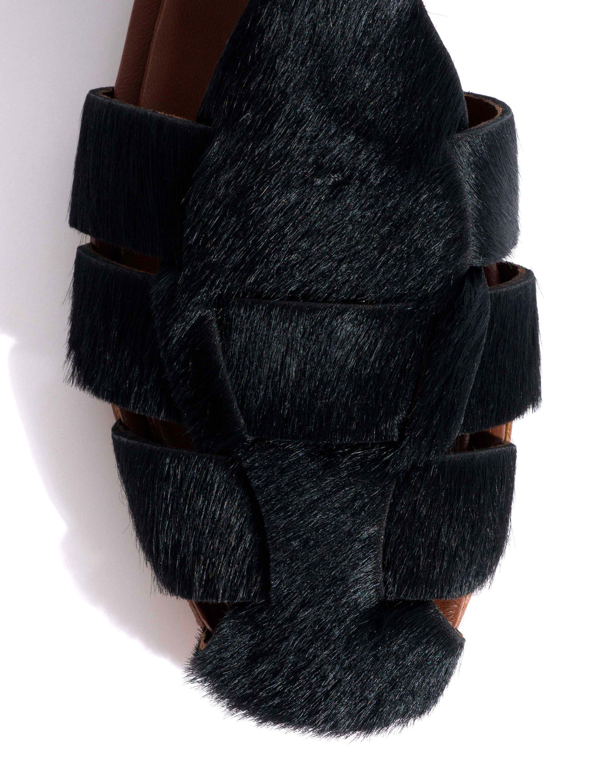 Lain flats Calf hair Black
